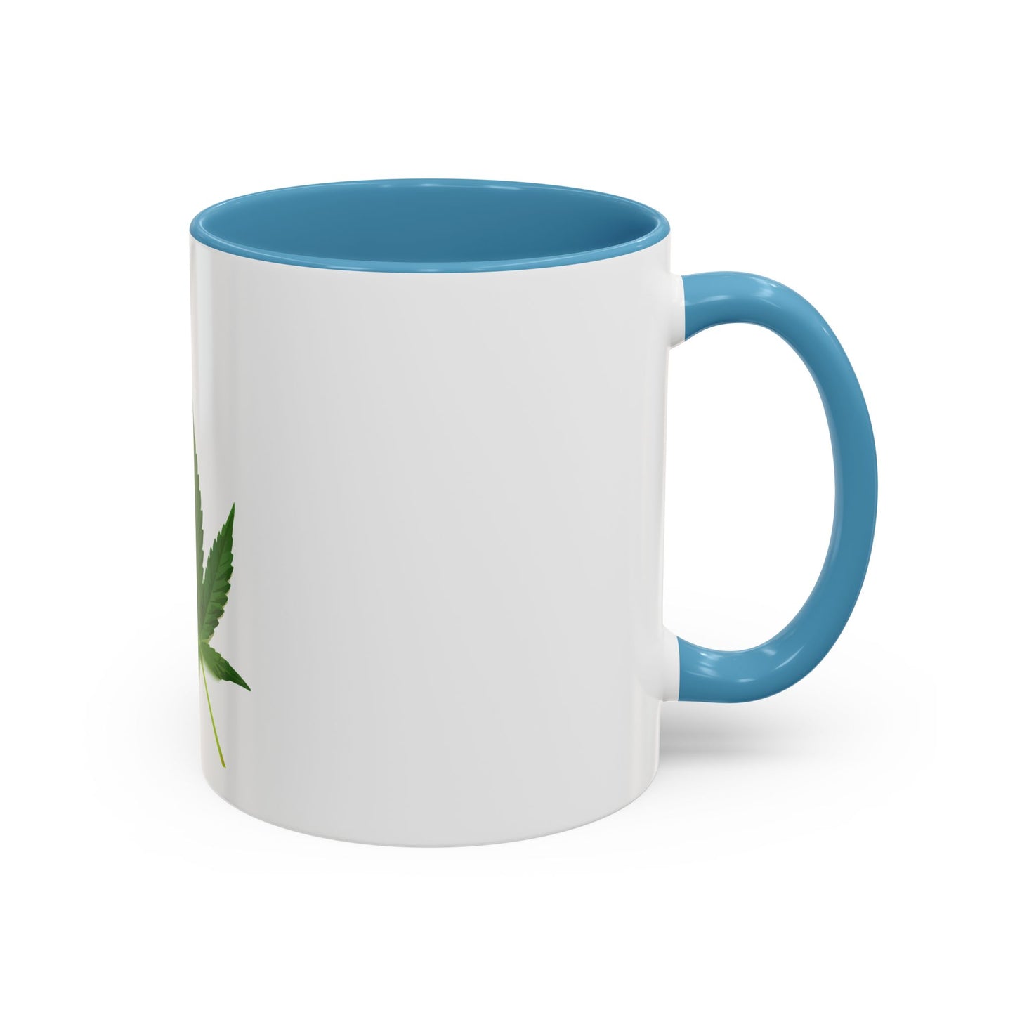 Marijuana Leaf Accent Coffee Mug | Cannabis Lover's Gift, Unique Coffee Cup, Pothead Mug, Stoner Gift Idea, Greenery Decor