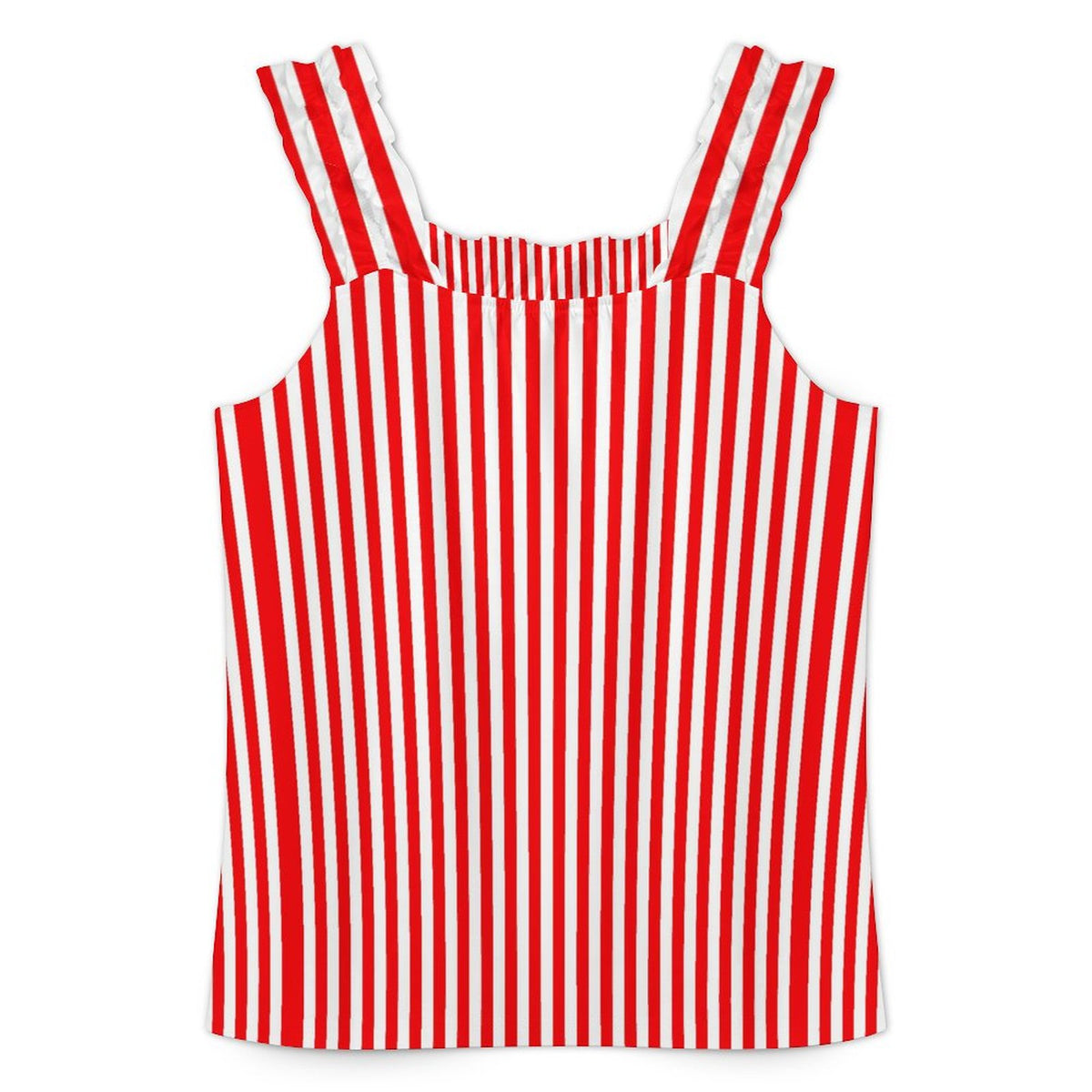 Ruffled Pajama Set - Red Stripes