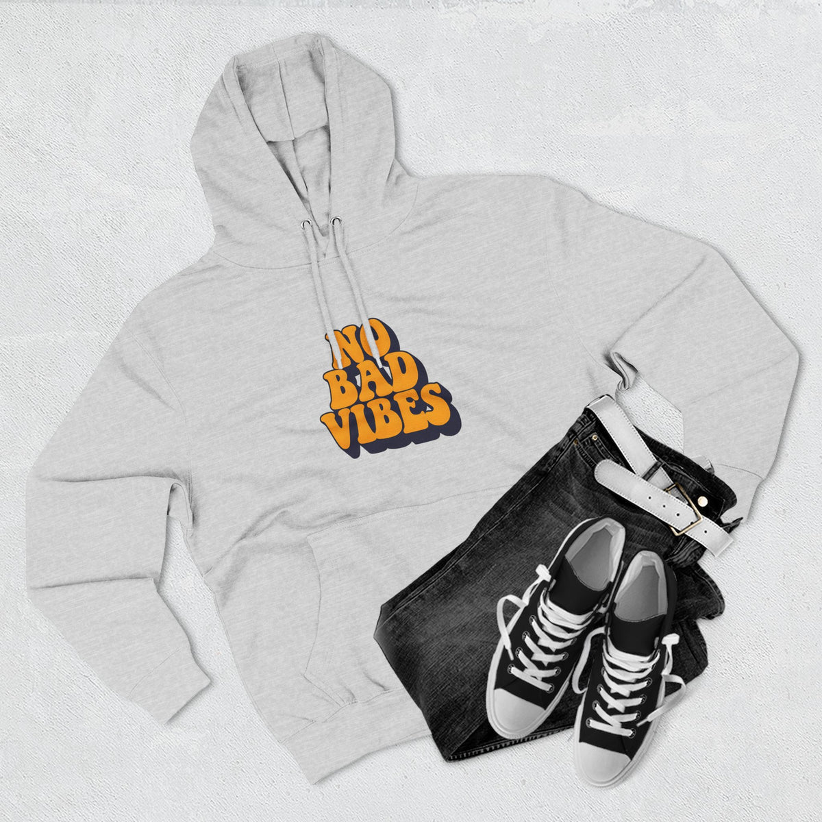 Good Vibes Only Fleece Hoodie for Positive Energy Lovers, Motivational Comfort, Chill Attire, Casual Wear, Gift for Friends