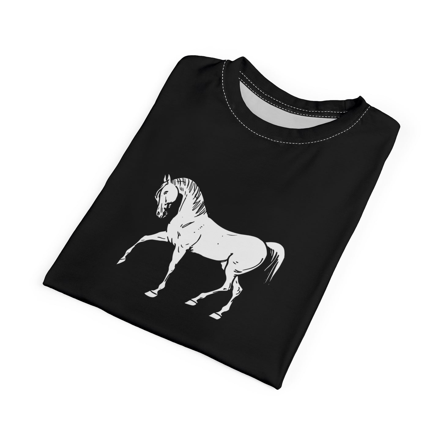 Horse Print Unisex AOP Tee, Unique Horse Lover Gift, Equine Enthusiast Apparel, Perfect for Animal Lovers, Casual Wear, Birthday Gift