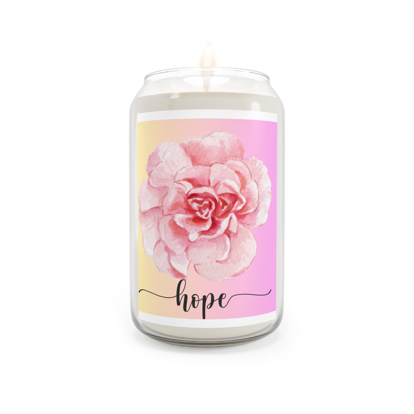 Hope Scented Candle, Aromatherapy Gift, Home Decor, Relaxation, Self-Care, Wellness, Pink Floral Candle