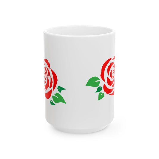 Romantic Rose Ceramic Mug | Perfect Gift for Coffee Lovers, Mother's Day, Valentine's, Floral Decor