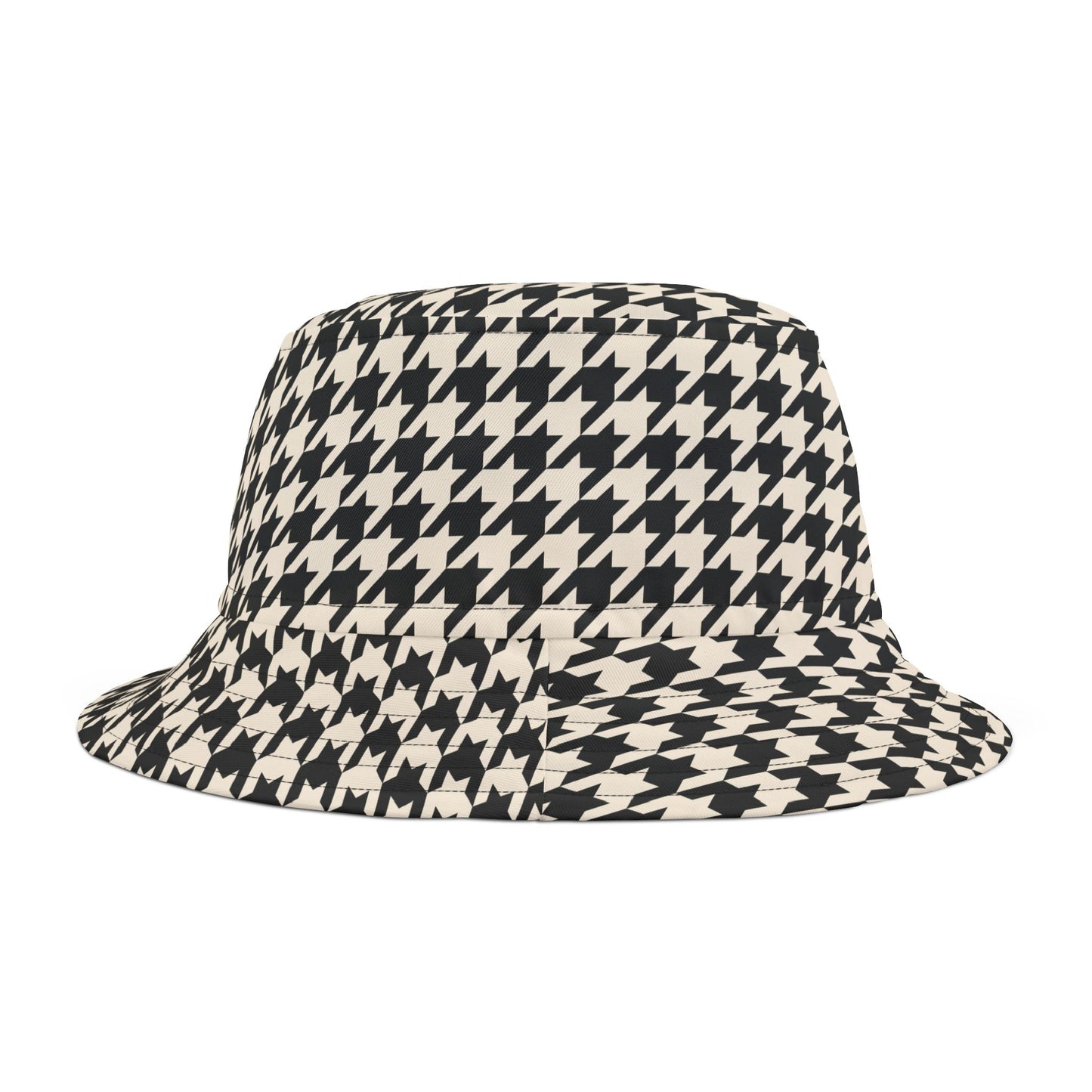 Chic Houndstooth Bucket Hat, Trendy Hat for Summer, Fashion Accessory, Gift for Her, Beach Style, Festival Ready