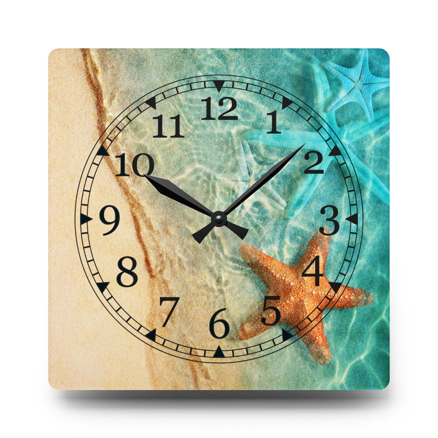 Beach Themed Acrylic Wall Clock, Coastal Decor, Ocean Vibes, Home Decor