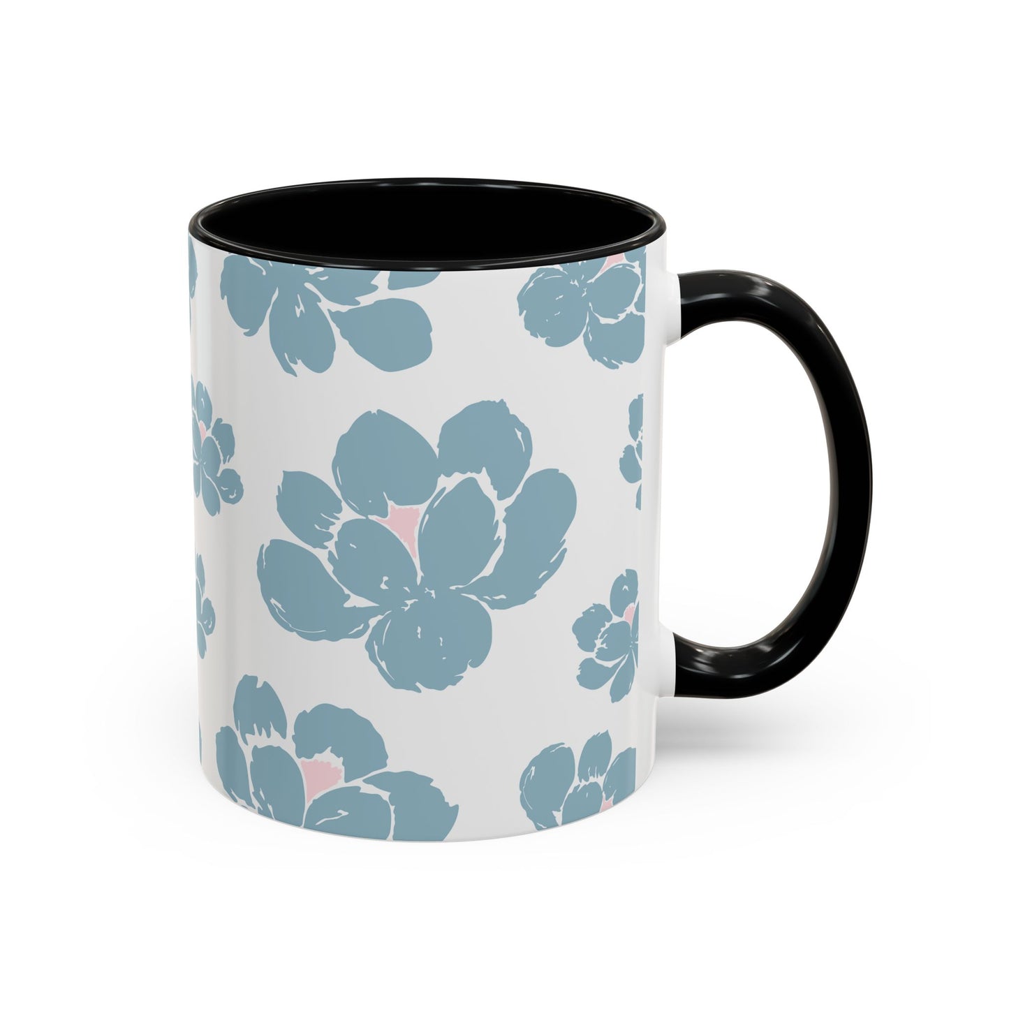 Floral Accent Coffee Mug - Elegant Drinkware, Perfect Gift for Her, Home Decor, Mother's Day, Birthday, Coffee Lovers