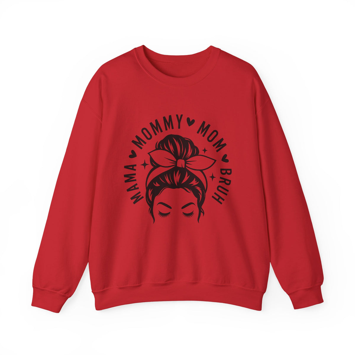Mommy Mom Momma Crewneck Sweatshirt — Messy Bun Mom Graphic Pullover
