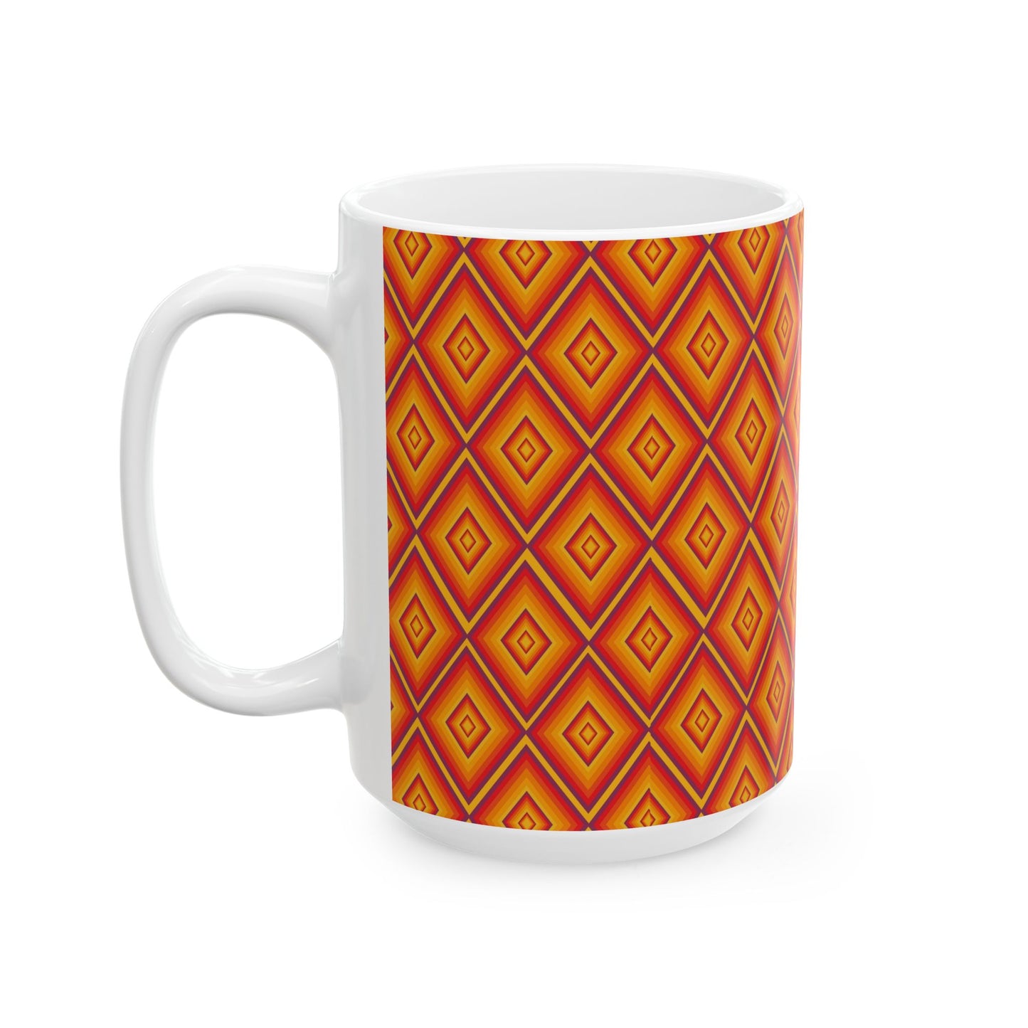 Vibrant Geometric Ceramic Mug - Perfect for Coffee Lovers, Decorative Gift, Kitchen Decor, Birthdays, and Festive Occasions