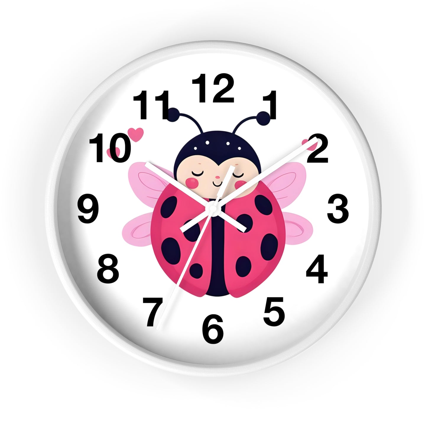 Cute Ladybug Wall Clock, Children's Room Decor, Playroom Wall Art, Birthday Gift, Nursery Timepiece