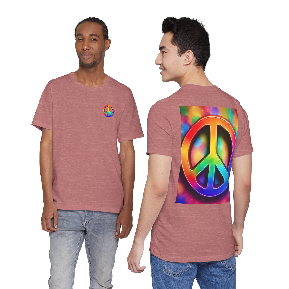 Peace Sign Tie-Dye Tee — Rainbow Hippie Peace Symbol T-Shirt