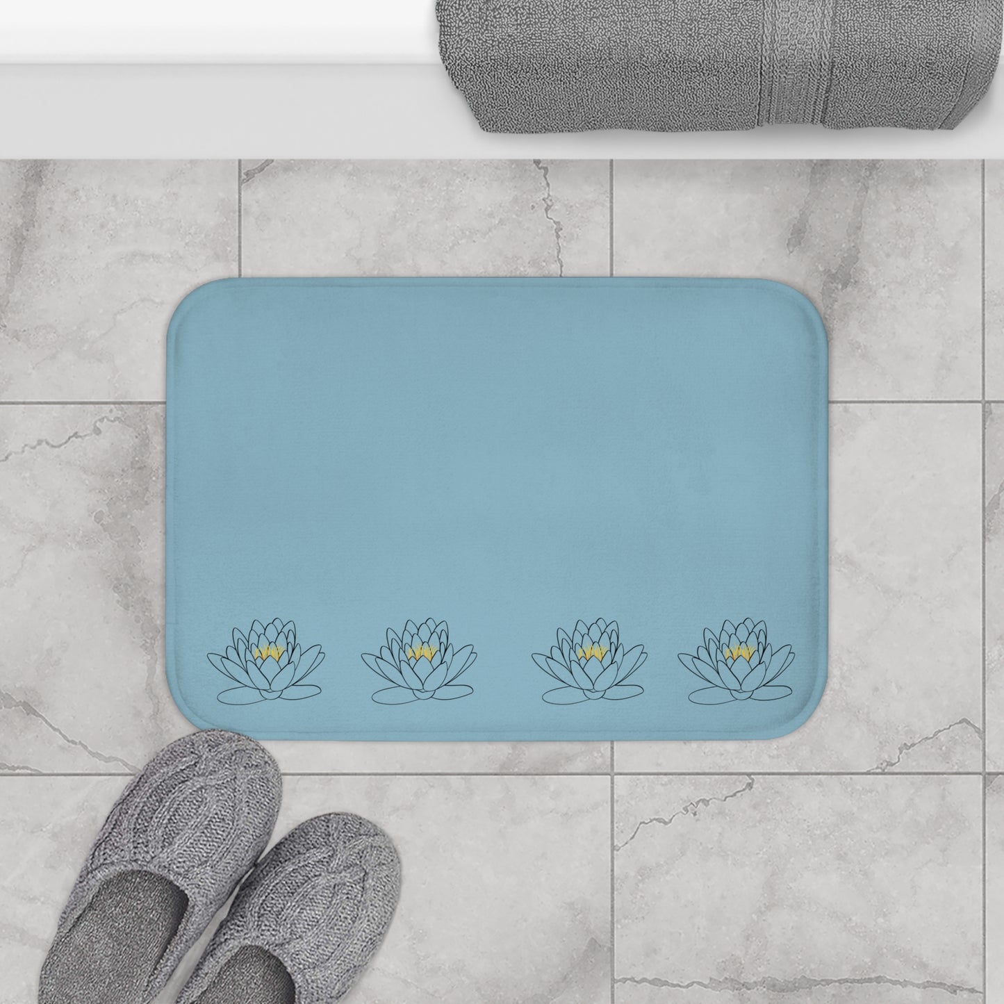 Tranquil Lotus Bath Mat - Spa Vibe, Bathroom Decor, Home Relaxation, Gift for Her, Yoga Accessories