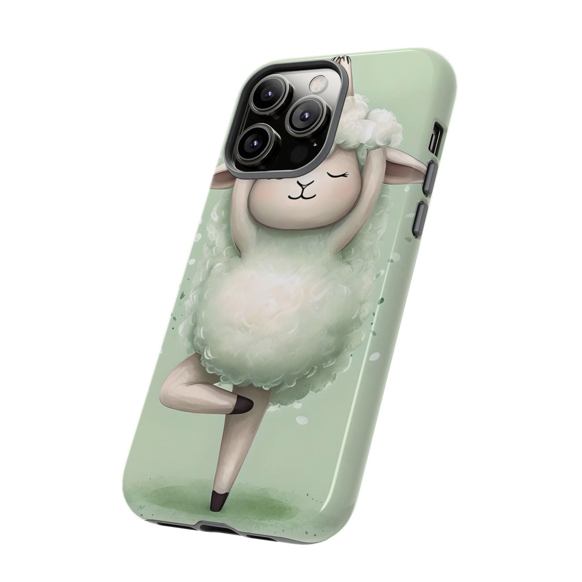 Cute Yoga Sheep Phone Case — Pastel Lamb Ballerina Protective Cover