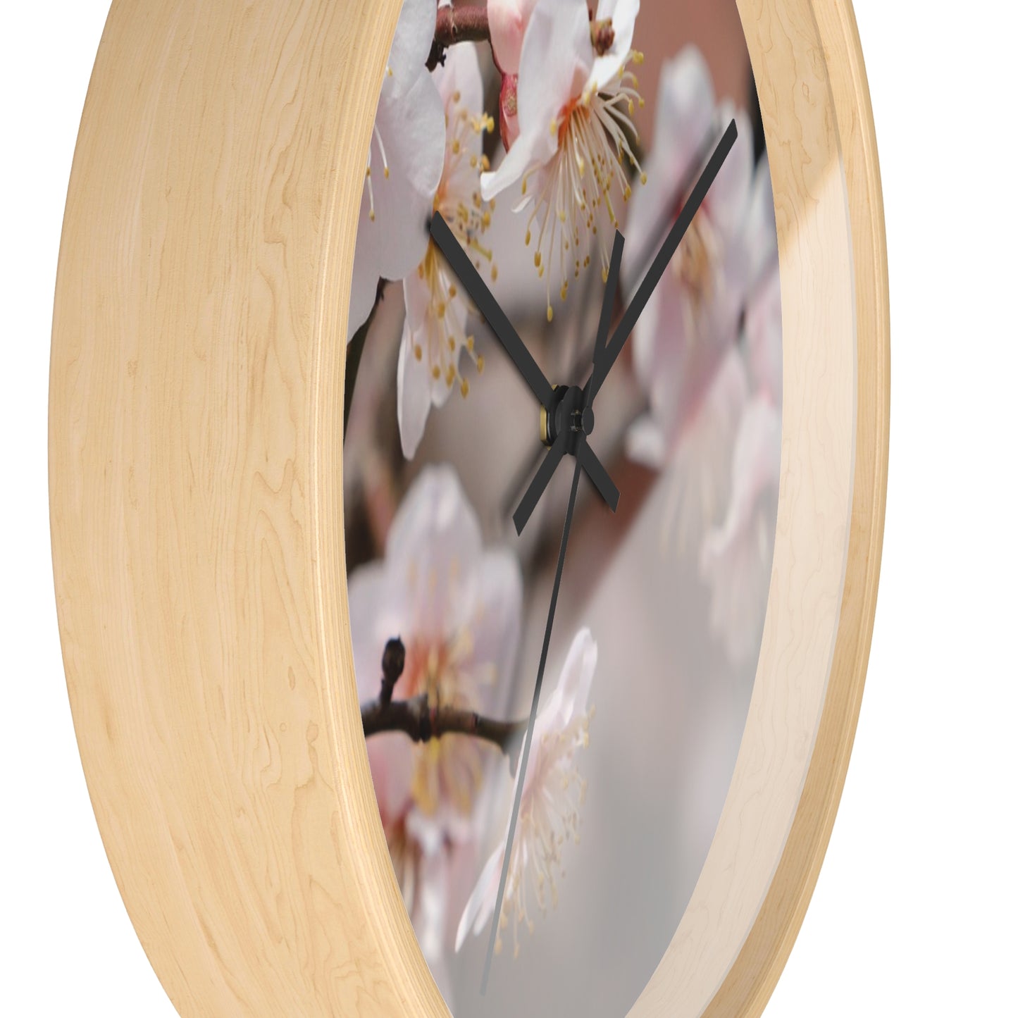 Elegant Floral Wall Clock, Spring Decor, Home Office Accessory