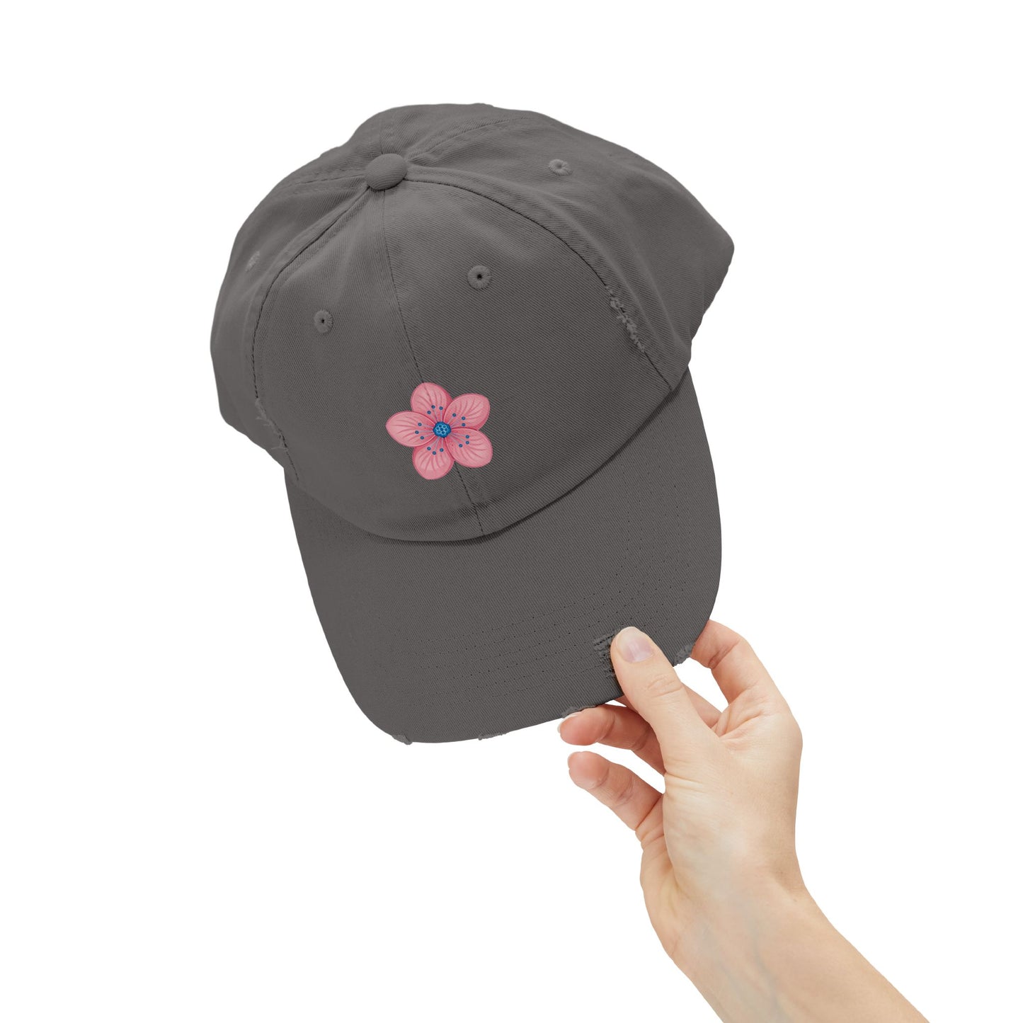 Floral Distressed Cap | Trendy Hat for Spring and Summer | Perfect Gift for Floral Lovers, Outdoor Events, Festivals, Birthdays