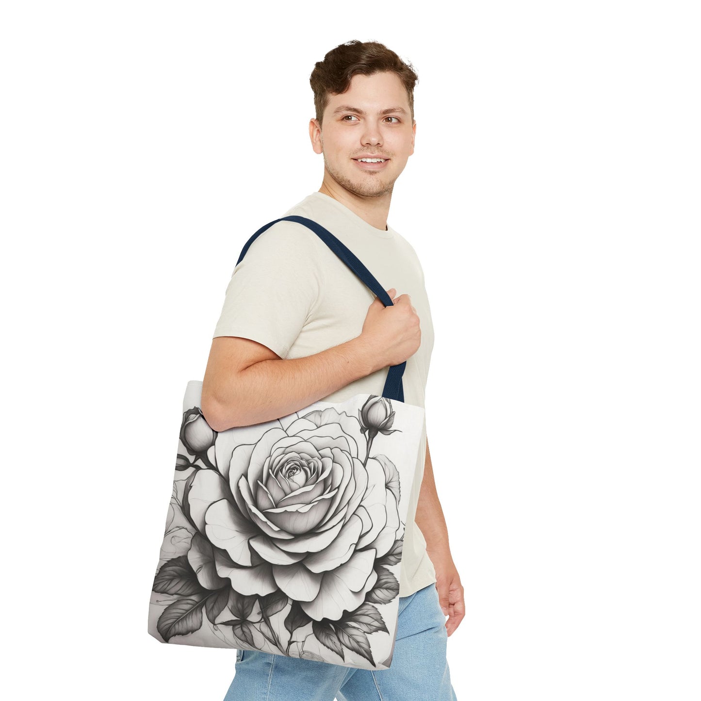 Elegant Floral Tote Bag, Garden Lover Gift, Shopping Bag, Art Print Tote, Mother's Day Gift, Eco-Friendly Canvas Bag