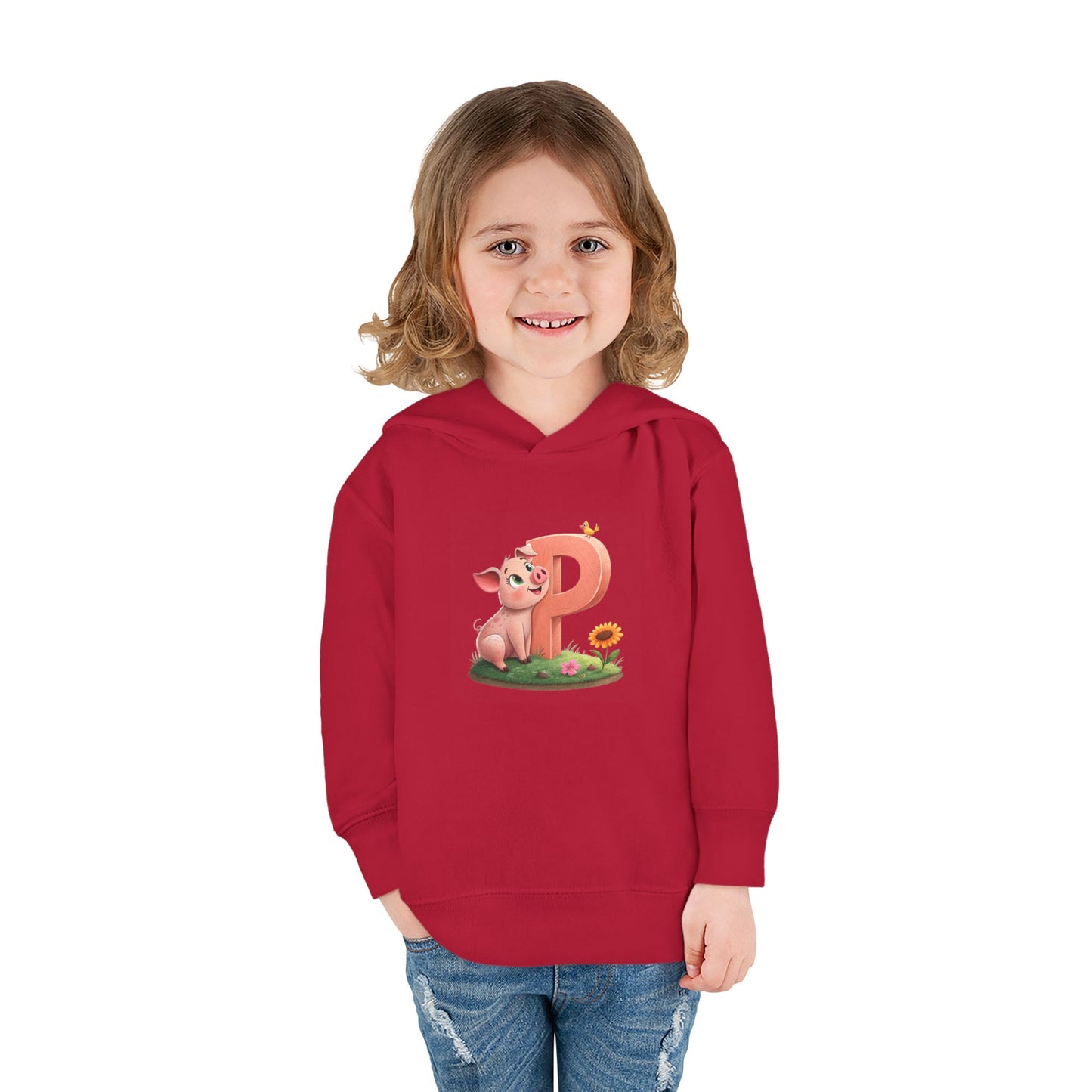 Toddler Piggy Personalized Fleece Hoodie, Cute Animal Hoodie, Kids Pullover, Toddler Clothes, Kids Gift, Birthday Present