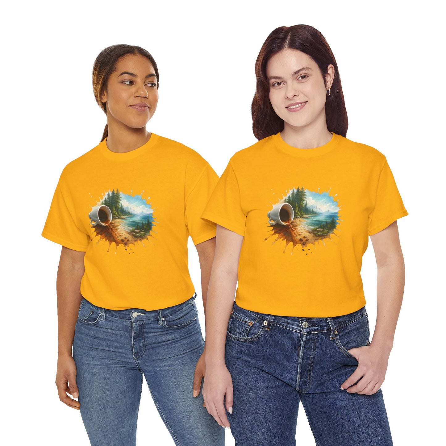 Nature-Inspired Unisex Heavy Cotton Tee, Casual Outfit, Gift for Nature Lovers, Camping Apparel, Outdoor Adventure Shirt