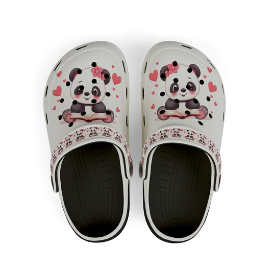 Kids Panda Heart Clogs