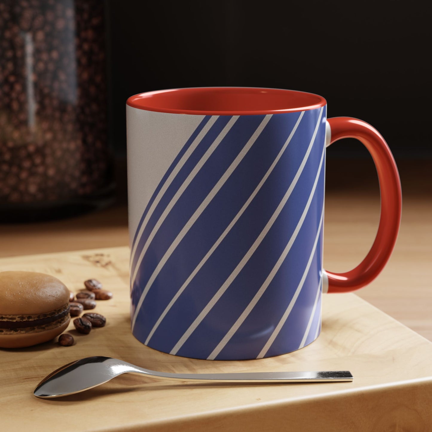 Elegant Stripe Accent Coffee Mug - Perfect for Gifts, Home Decor, Office, Birthdays, and Tea Lovers