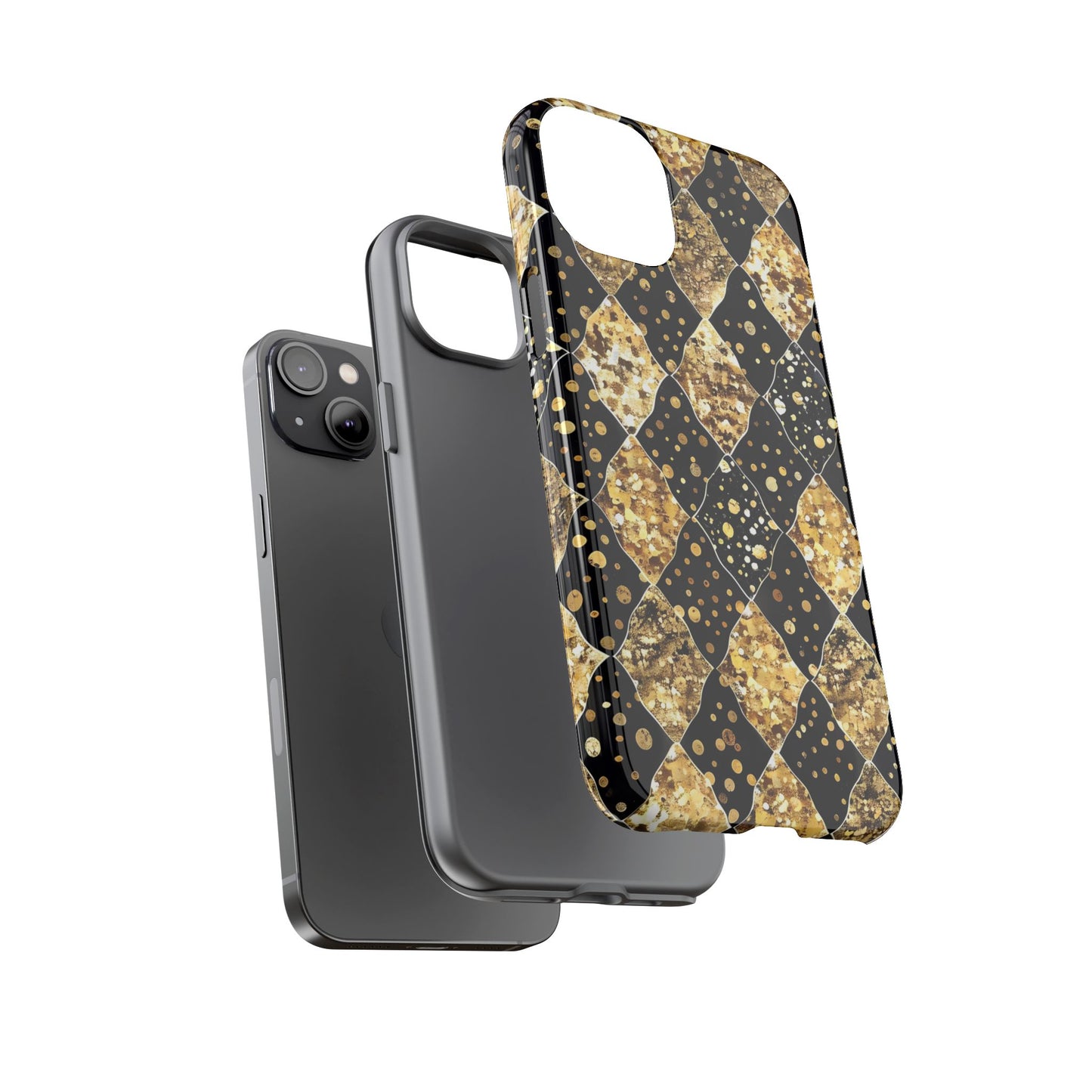 Elegant Gold & Black Phone Case for Tough Protection