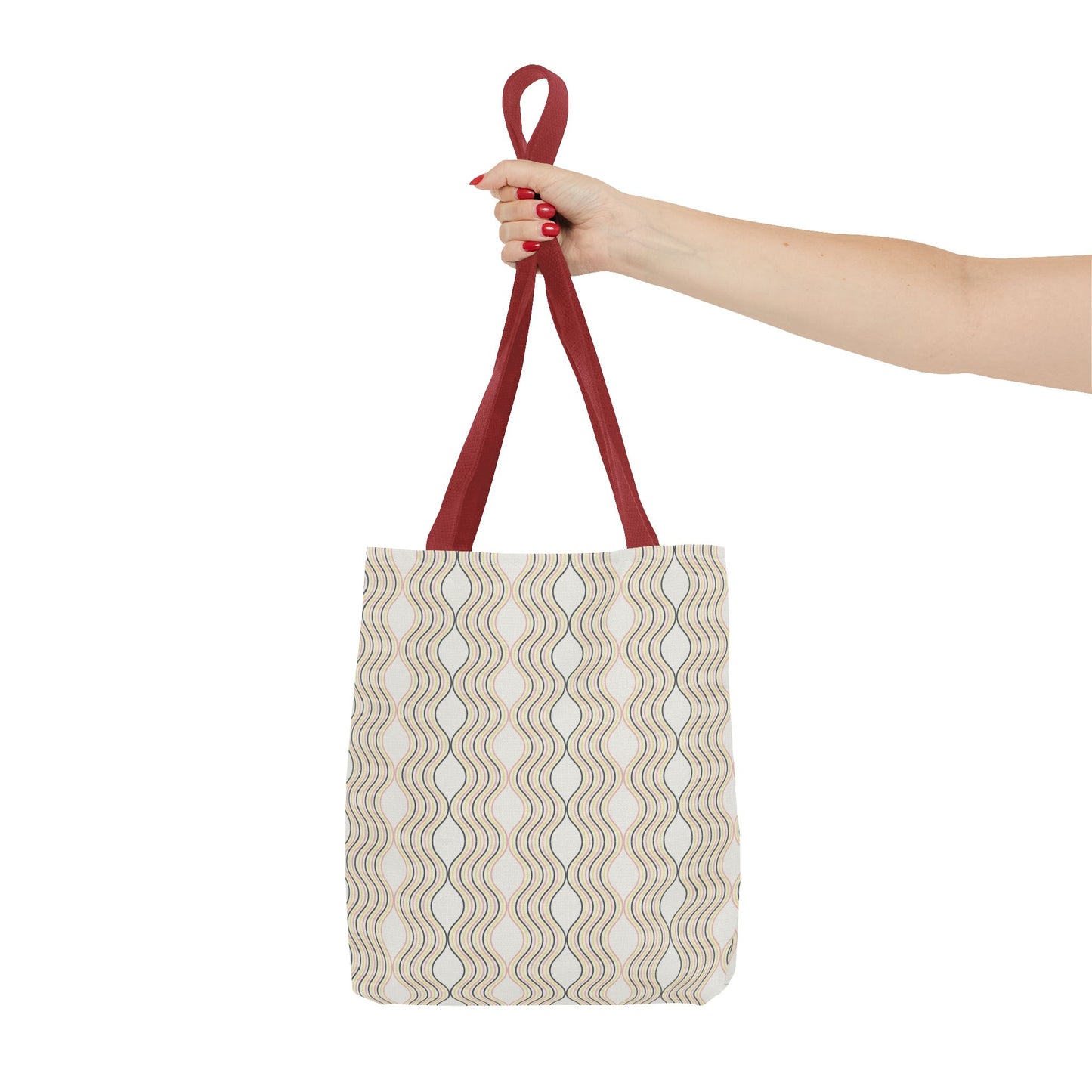 Waves Pattern Tote Bag, Boho Chic Handbag, Everyday Carry, Beach Bag, Gift for Her, Eco-Friendly Style