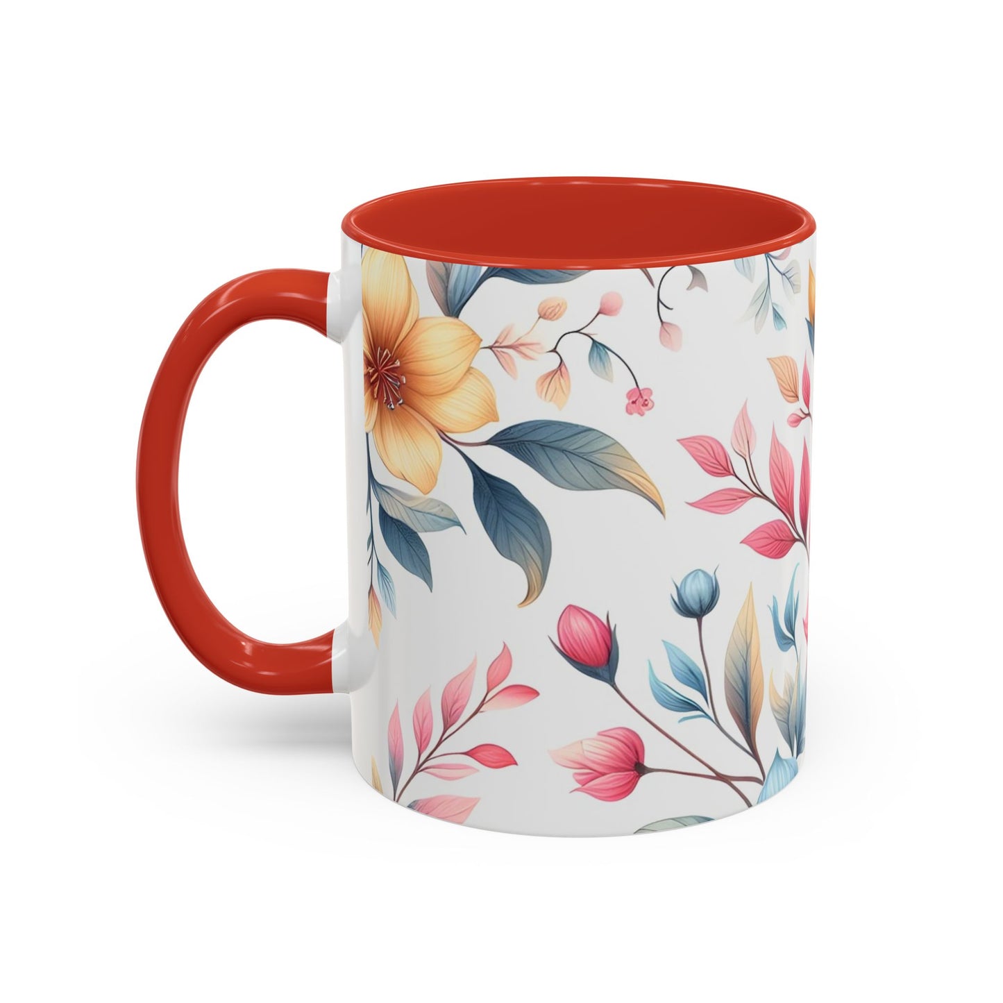 Floral Accent Coffee Mug - Perfect Gift for Tea Lovers, Home Decor, Kitchen Accessories, Mother's Day, Coffee Enthusiasts