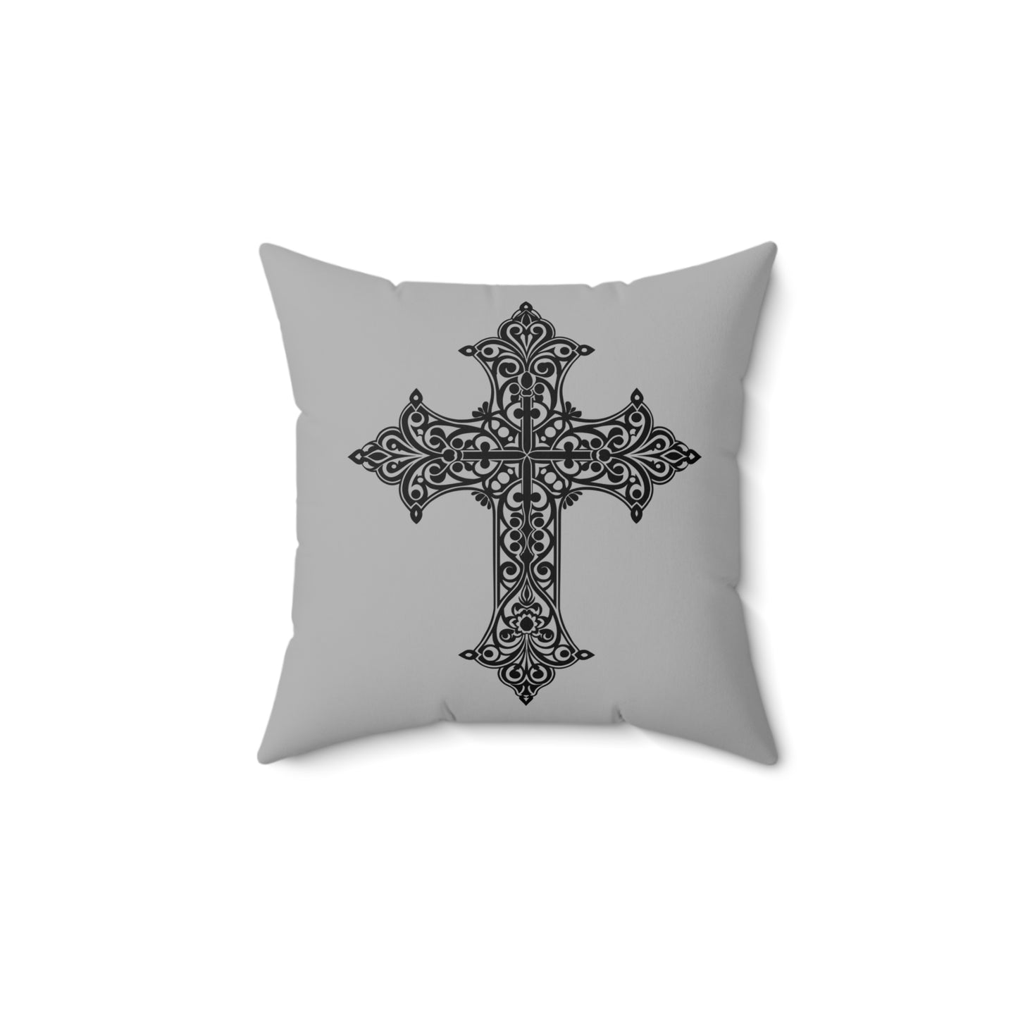 Elegant Cross Design Decorative Pillow, Christian Home Decor, Gift for Religious Celebrations, Bedroom Accent Cushion, Spiritual Decor