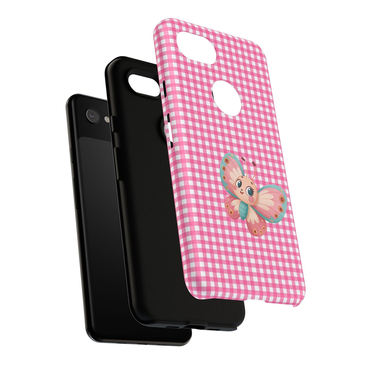 Cute Butterfly Phone Case, Tough Cases, Floral Phone Accessory, Gift for Her, Spring Fashion, Kids' Birthday Present, Pastel Aesthetic