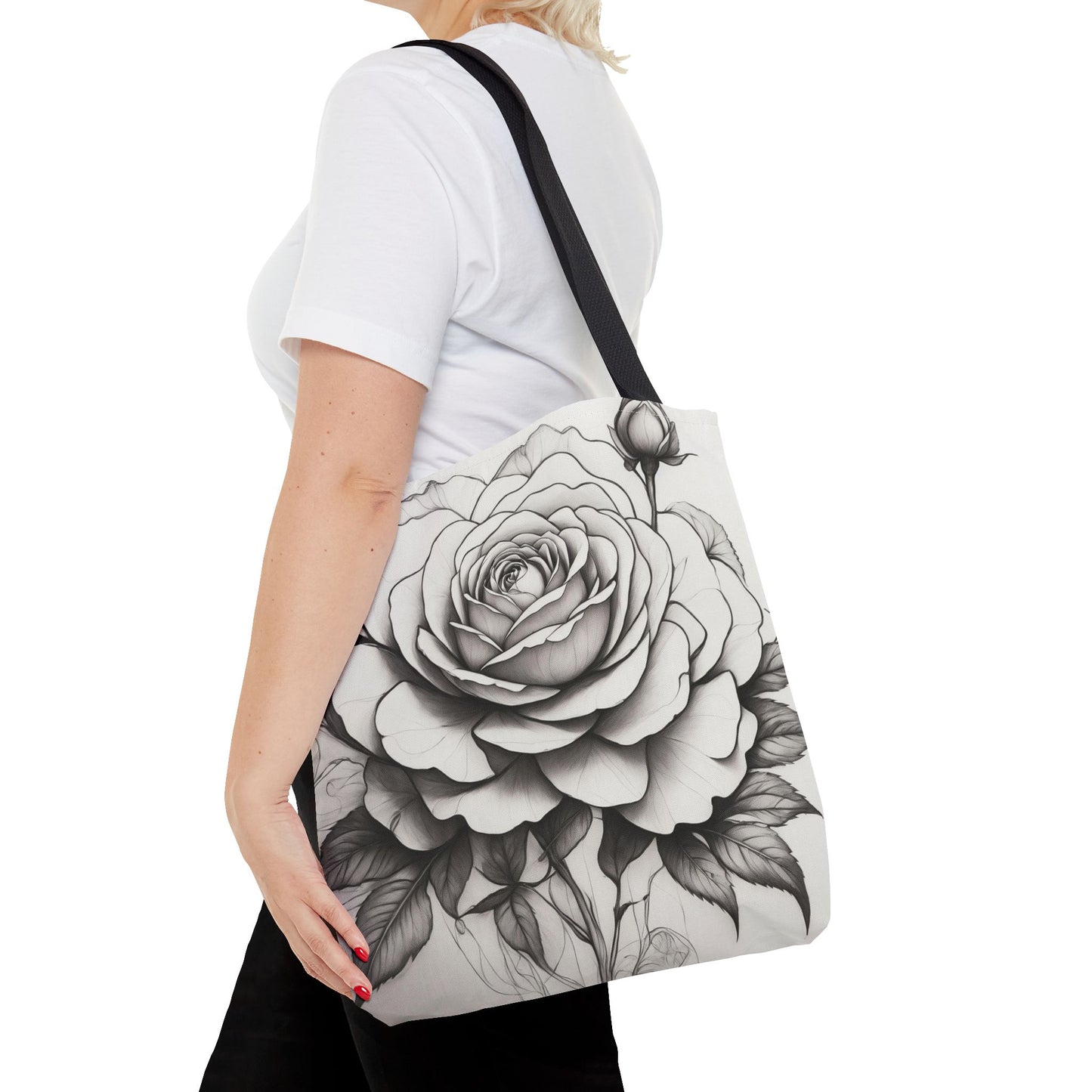 Elegant Floral Tote Bag, Garden Lover Gift, Shopping Bag, Art Print Tote, Mother's Day Gift, Eco-Friendly Canvas Bag