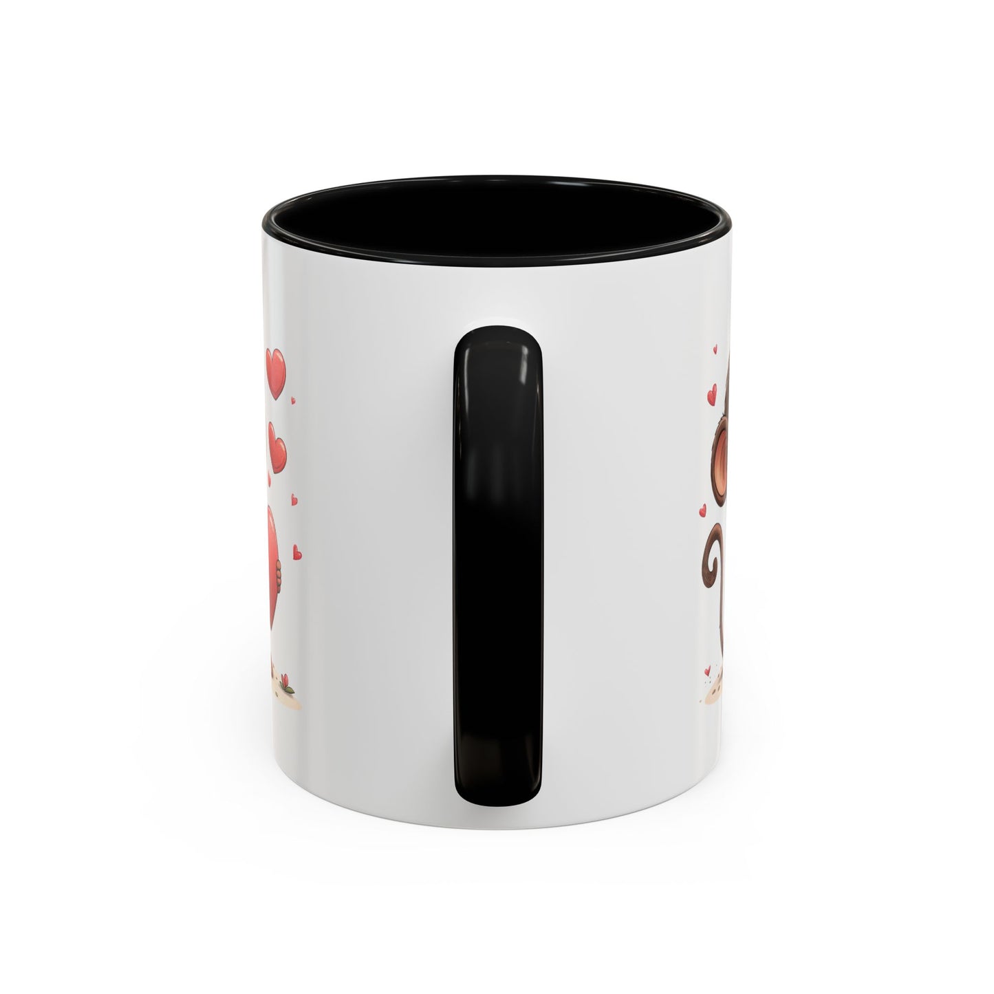 Cute Monkey Love Coffee Mug, Valentine's Gift, Animal Lover's Mug, Heartfelt Coffee Cup, Fun Kitchen Decor