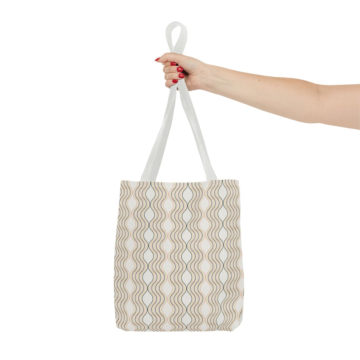 Waves Pattern Tote Bag, Boho Chic Handbag, Everyday Carry, Beach Bag, Gift for Her, Eco-Friendly Style