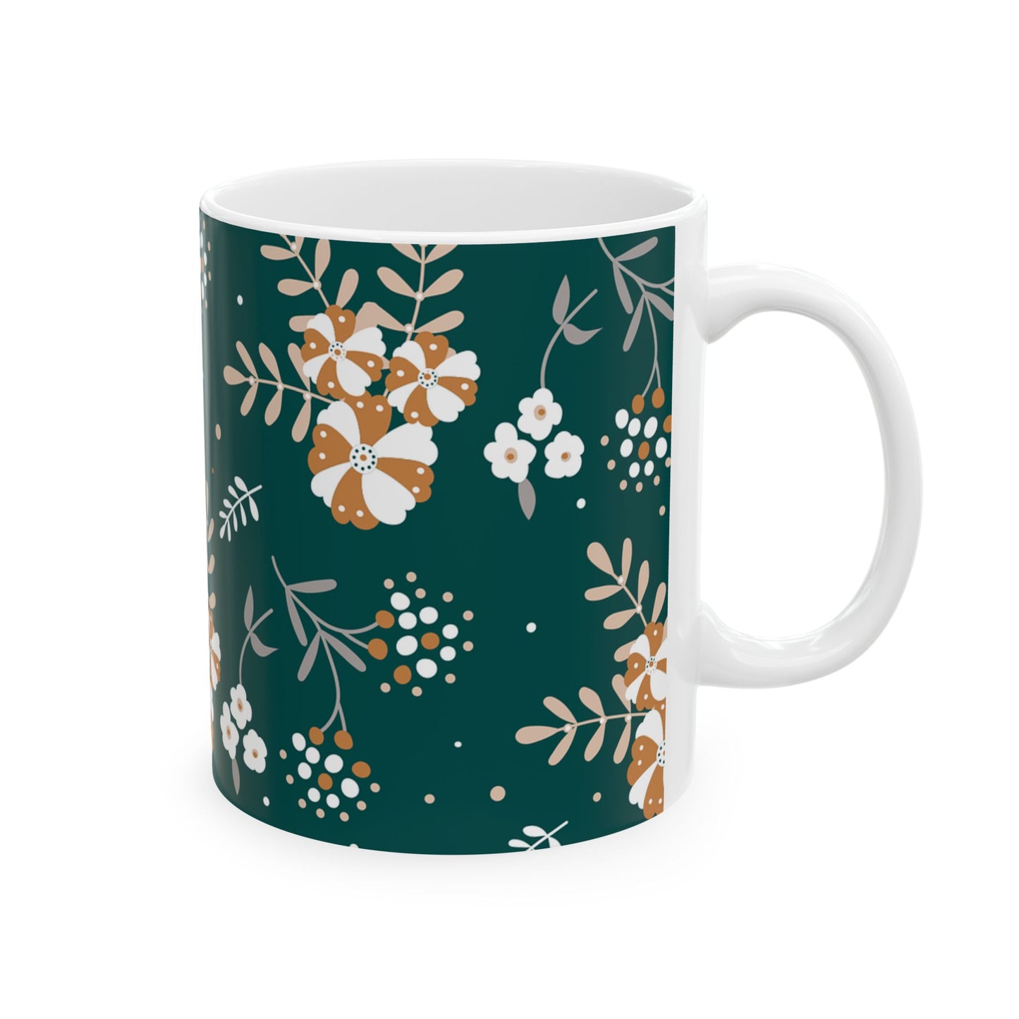 Floral Ceramic Mug | Botanical Tea Cup, Gift for Her, Coffee Lover, Housewarming, Relaxation, Unique Design