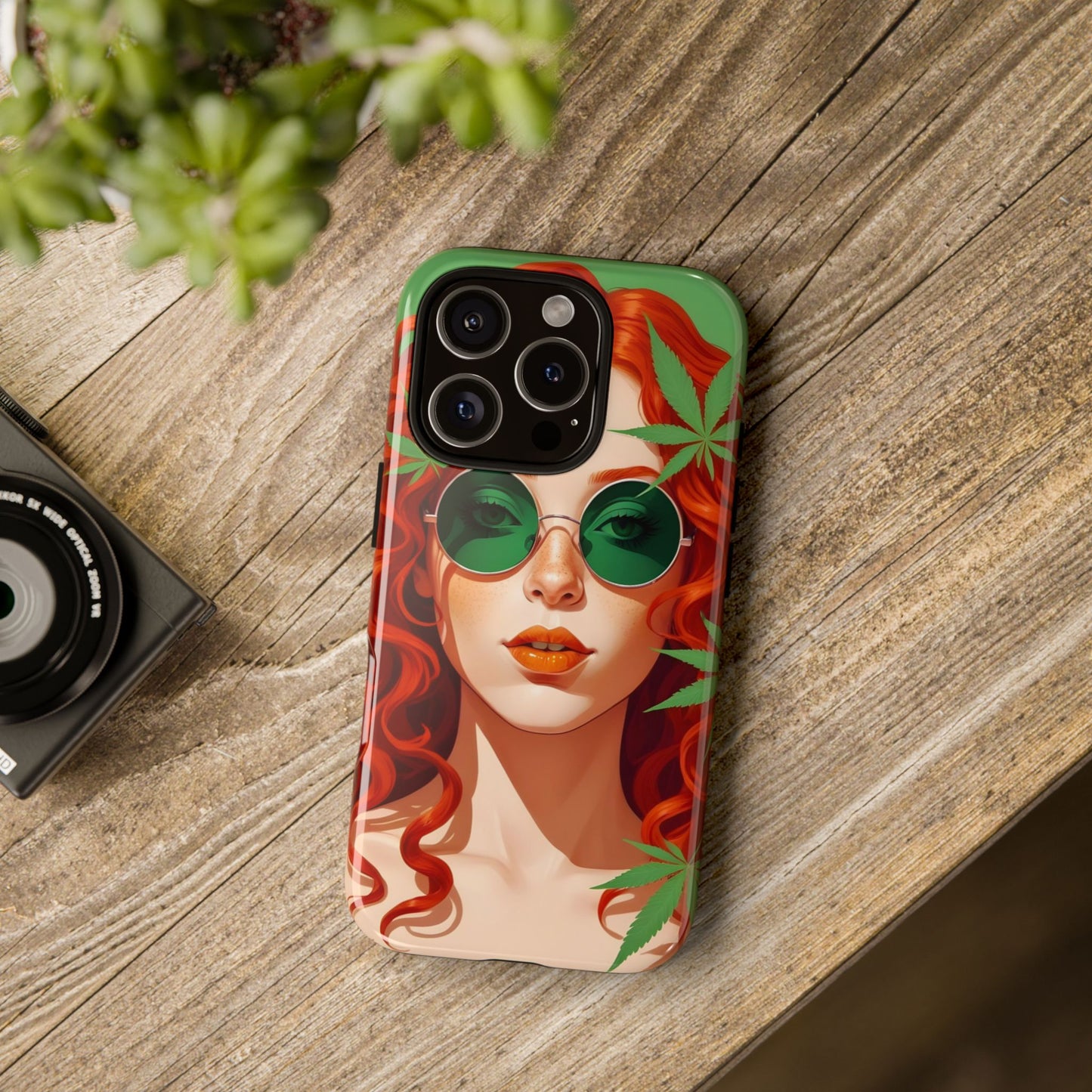 Vibrant Phone Case with Retro Greenery Design, Trendy Case for Casual Look, Gift for Her, Summer Vibes, Unique Phone Accessory