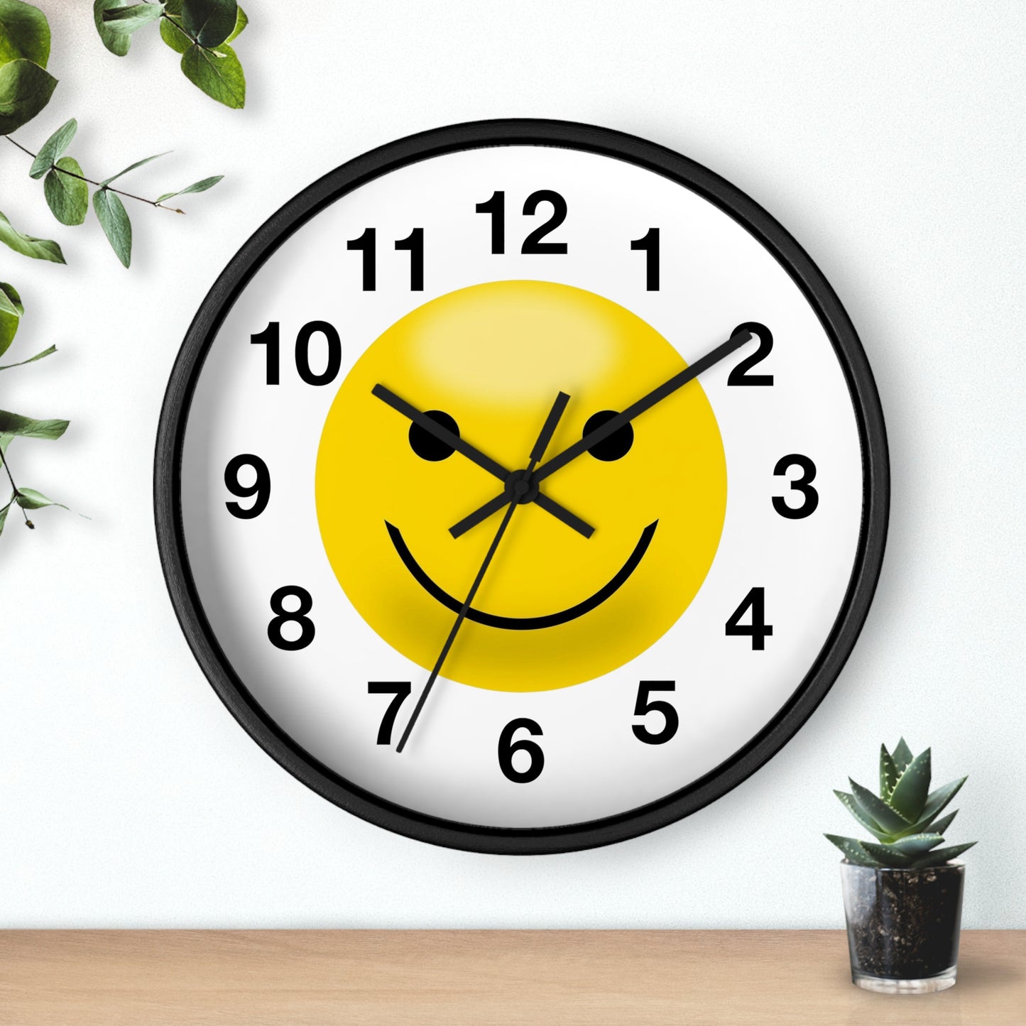 Cheerful Smiley Wall Clock, Positive Vibe Home Decor, Gift for Kids Rooms, Office Decor, Fun Timekeeper