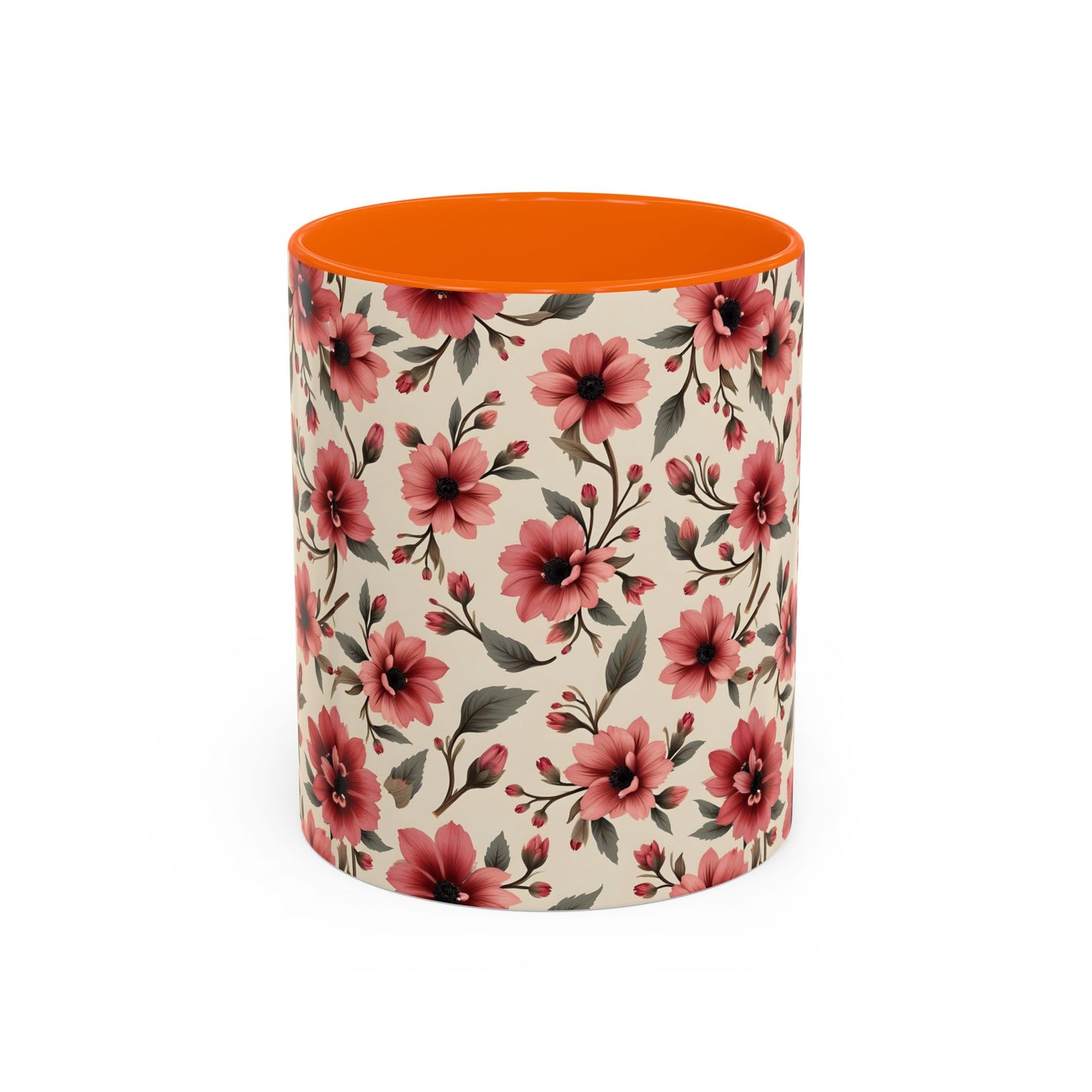 Floral Accent Coffee Mug, Cute Gift for Her, Coffee Lover's Mug, Mother's Day Gift, Housewarming Tea Mug