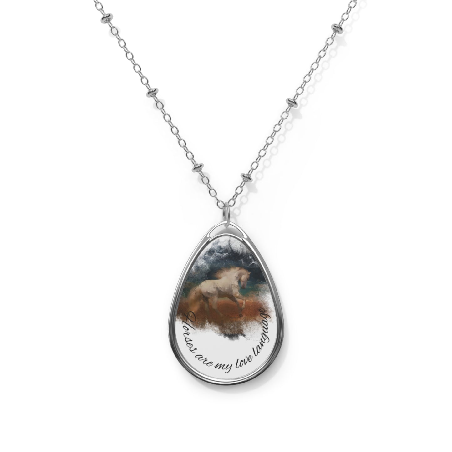 Horse Love Language Necklace, Personalized Jewelry, Nature