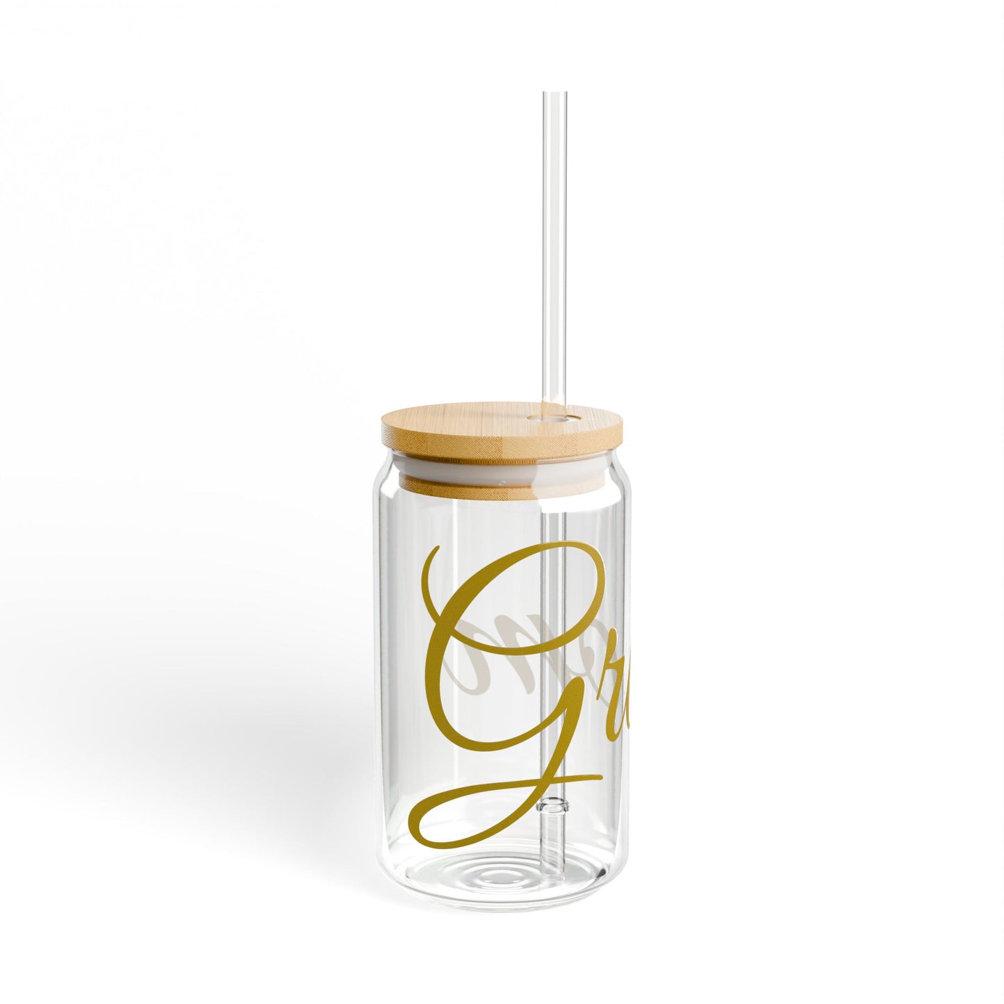 Stylish Sipper Glass with Bamboo Lid - Perfect for Smoothies, Iced Tea, and Home Decor, Mason Jar Drinkware, Gifts