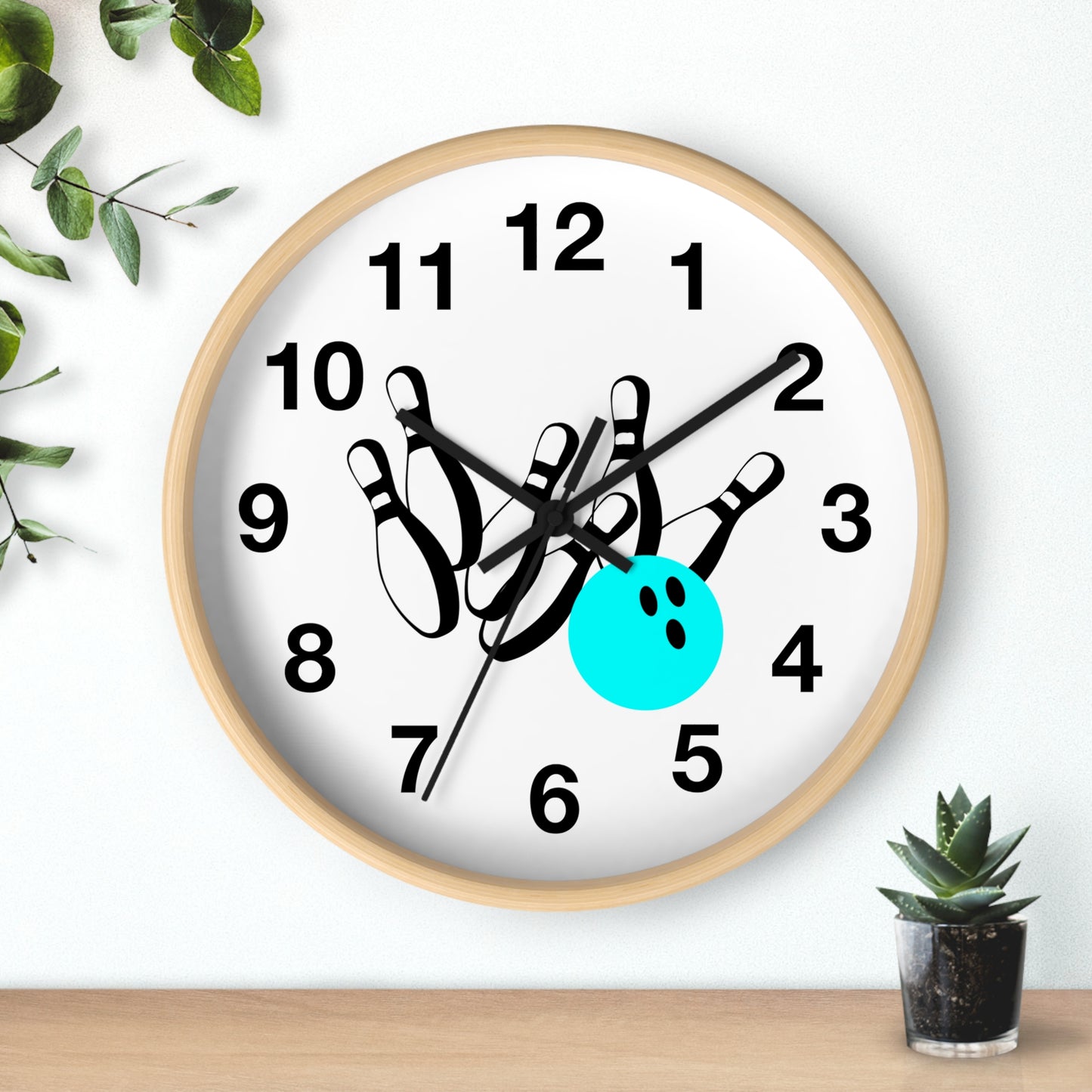 Bowling Wall Clock, Fun Bowling Decor, Gift for Bowlers, Sports Wall Art, Unique Bowling Gift, Bowling Alley Decor