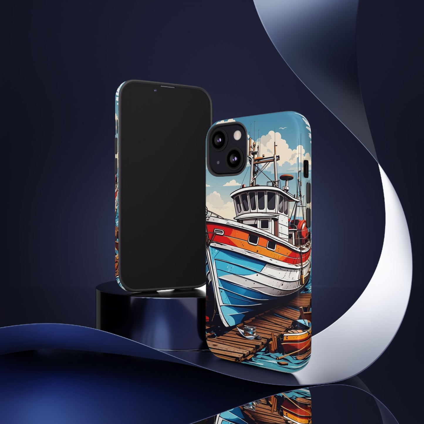 Colorful Fishing Boat Phone Case | Nautical Gift, Marine Design, Coastal Aesthetic, Summer Vibes, Sea Lover's Accessory