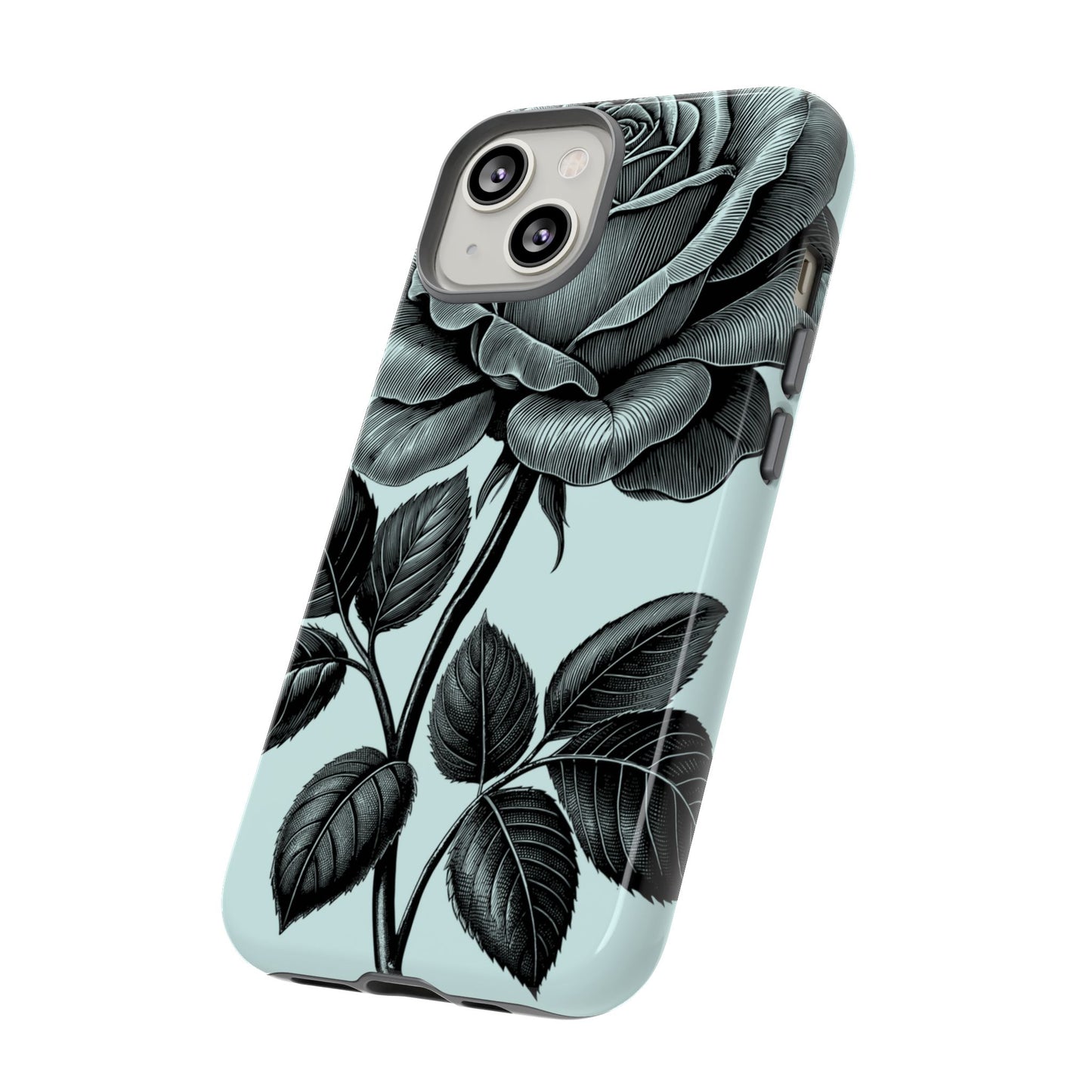 Elegant Floral Phone Case, Tough Cases for iPhones, Black Rose Design, Gift for Her, Stylish Phone Cover, Birthday Gifts