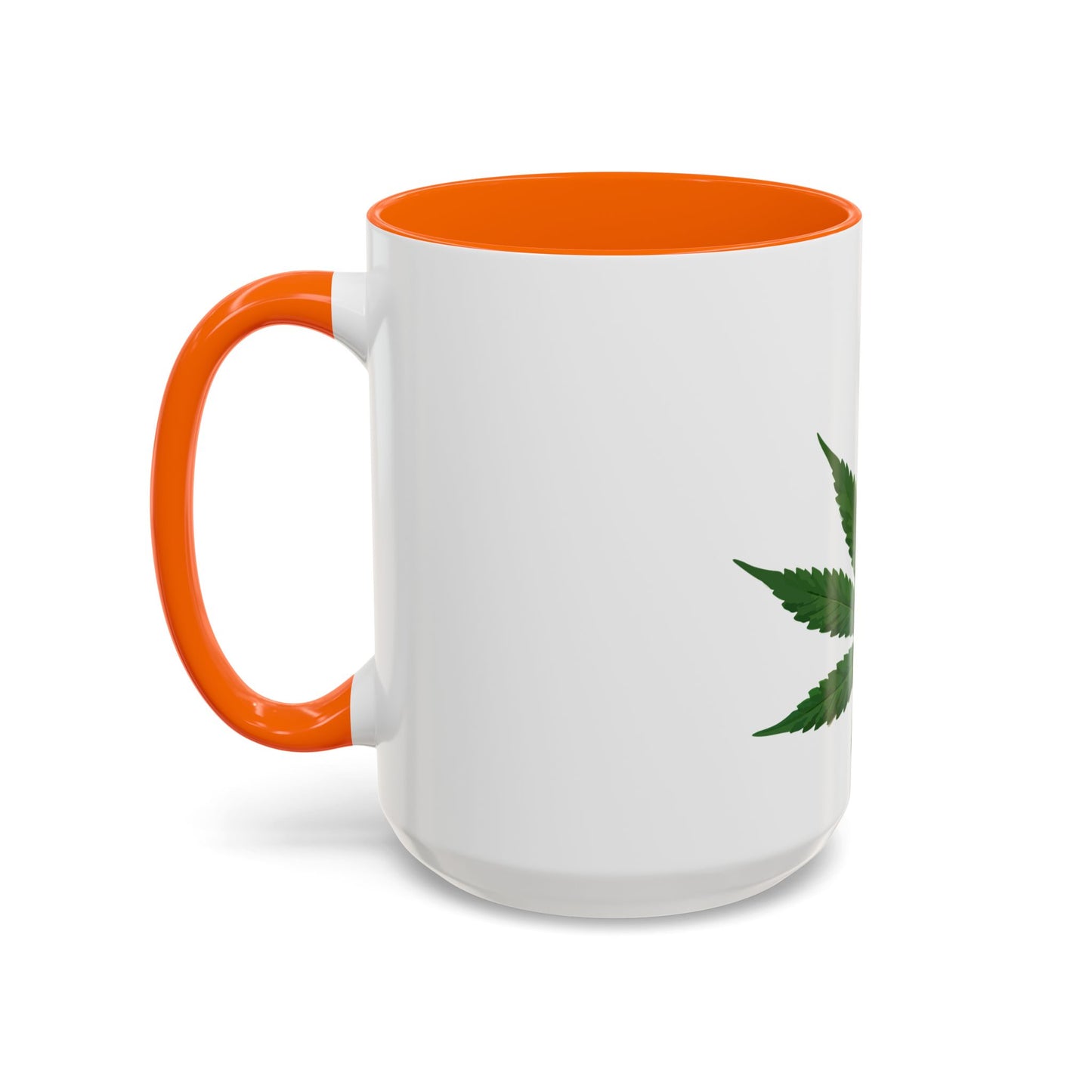 Marijuana Leaf Accent Coffee Mug | Cannabis Lover's Gift, Unique Coffee Cup, Pothead Mug, Stoner Gift Idea, Greenery Decor