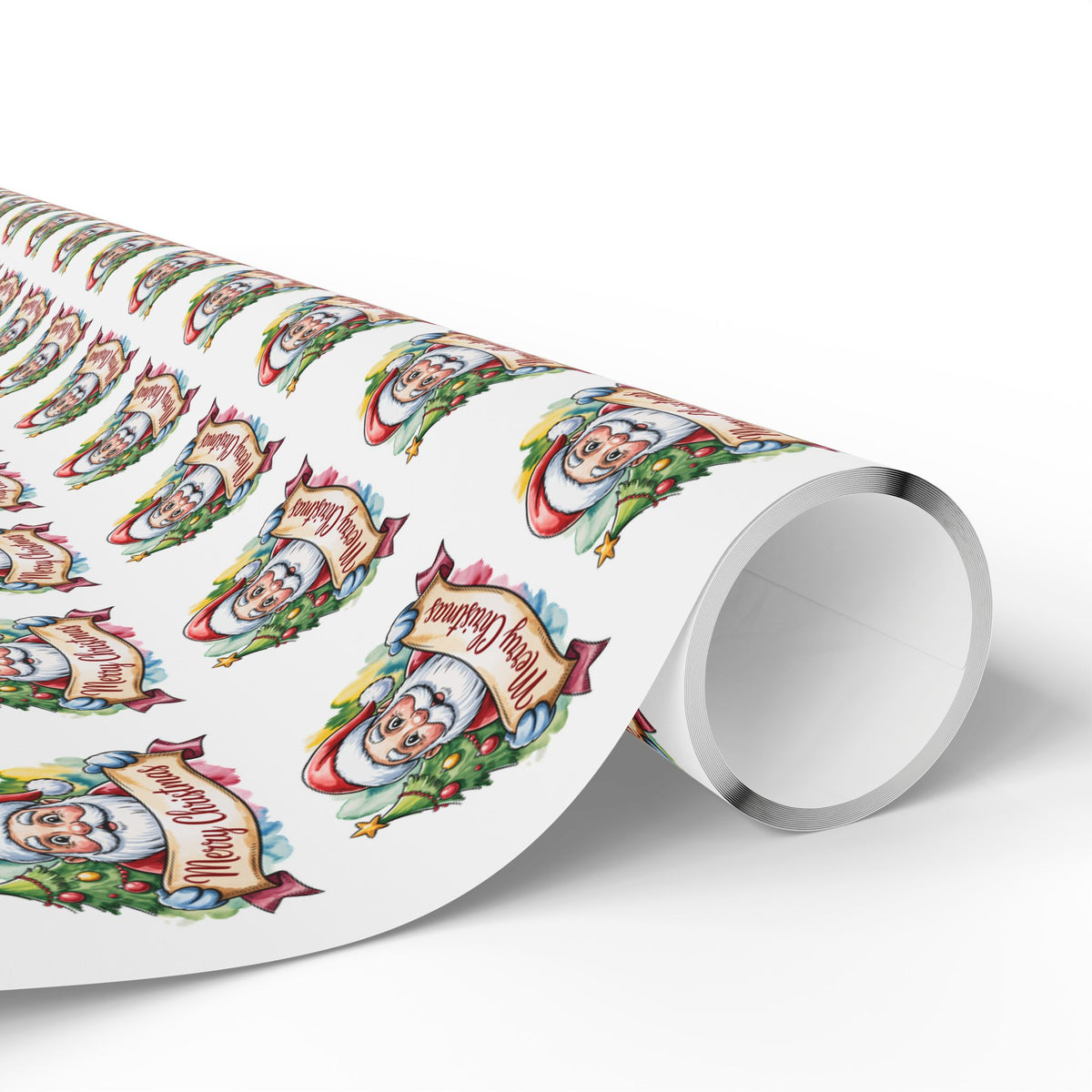 Holiday Santa Emblem Wrapping Paper Roll