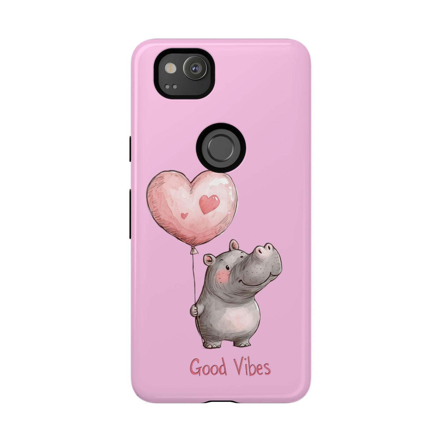 Cute Hippo Phone Case | Good Vibes, Gift for Friends, Cute Phone Accessories, Animal Lover Gift, Happy Phone Cover