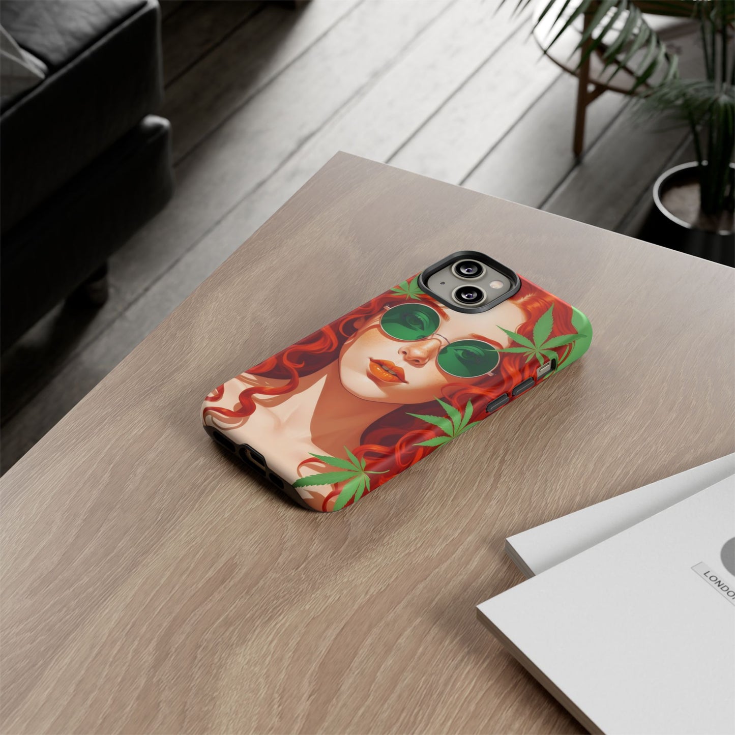 Vibrant Phone Case with Retro Greenery Design, Trendy Case for Casual Look, Gift for Her, Summer Vibes, Unique Phone Accessory