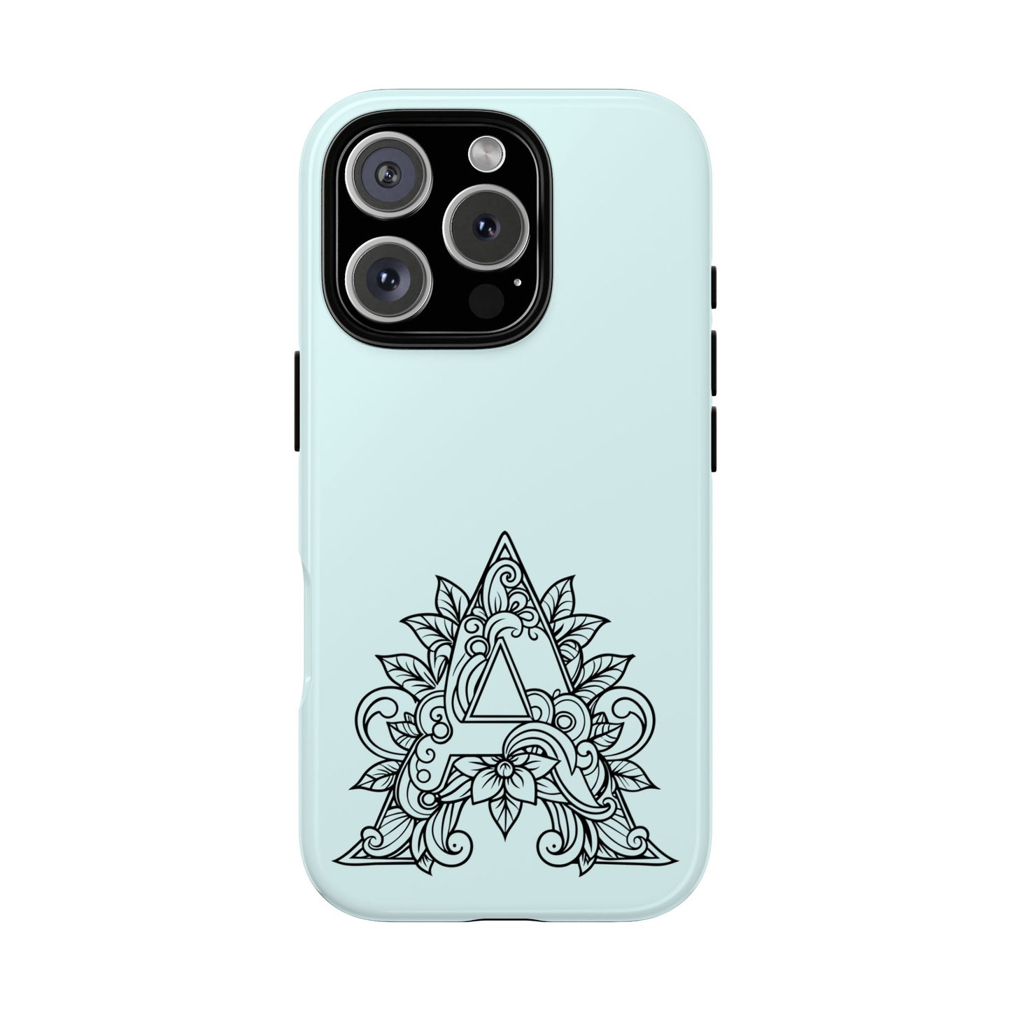 Personalized Tough Phone Case, Floral Monogram Cell Phone Cover, Custom Protective Case, Unique Gift, Birthday, Graduation