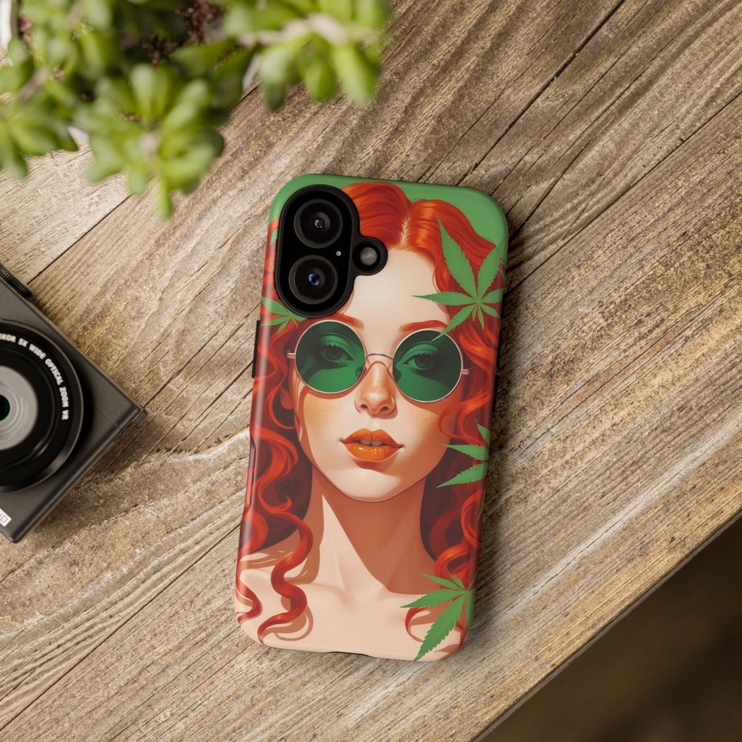 Vibrant Phone Case with Retro Greenery Design, Trendy Case for Casual Look, Gift for Her, Summer Vibes, Unique Phone Accessory
