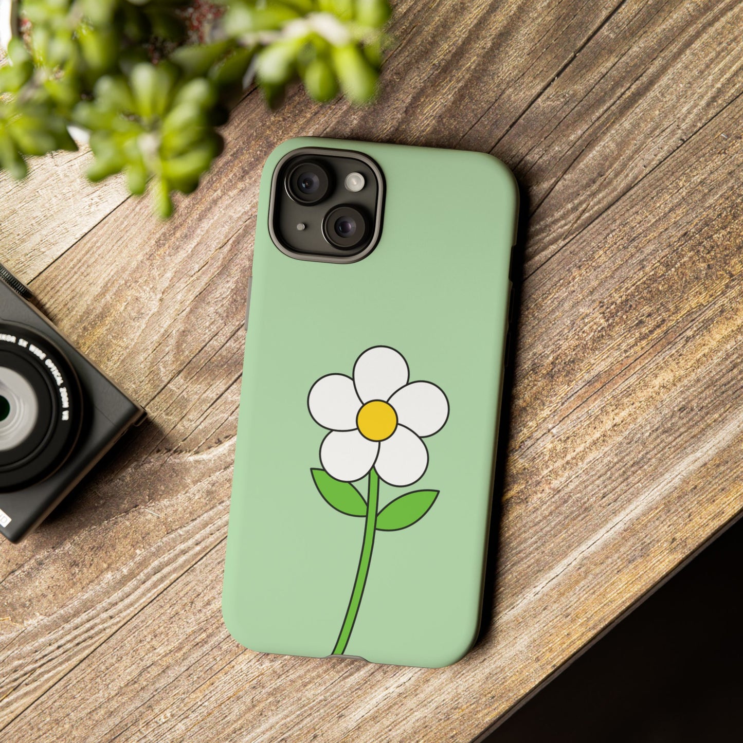Floral Phone Case - Tough Cases for Nature Lovers, Cute Green Flower Design, iPhone Cover, Gift for Her, Spring Accessories