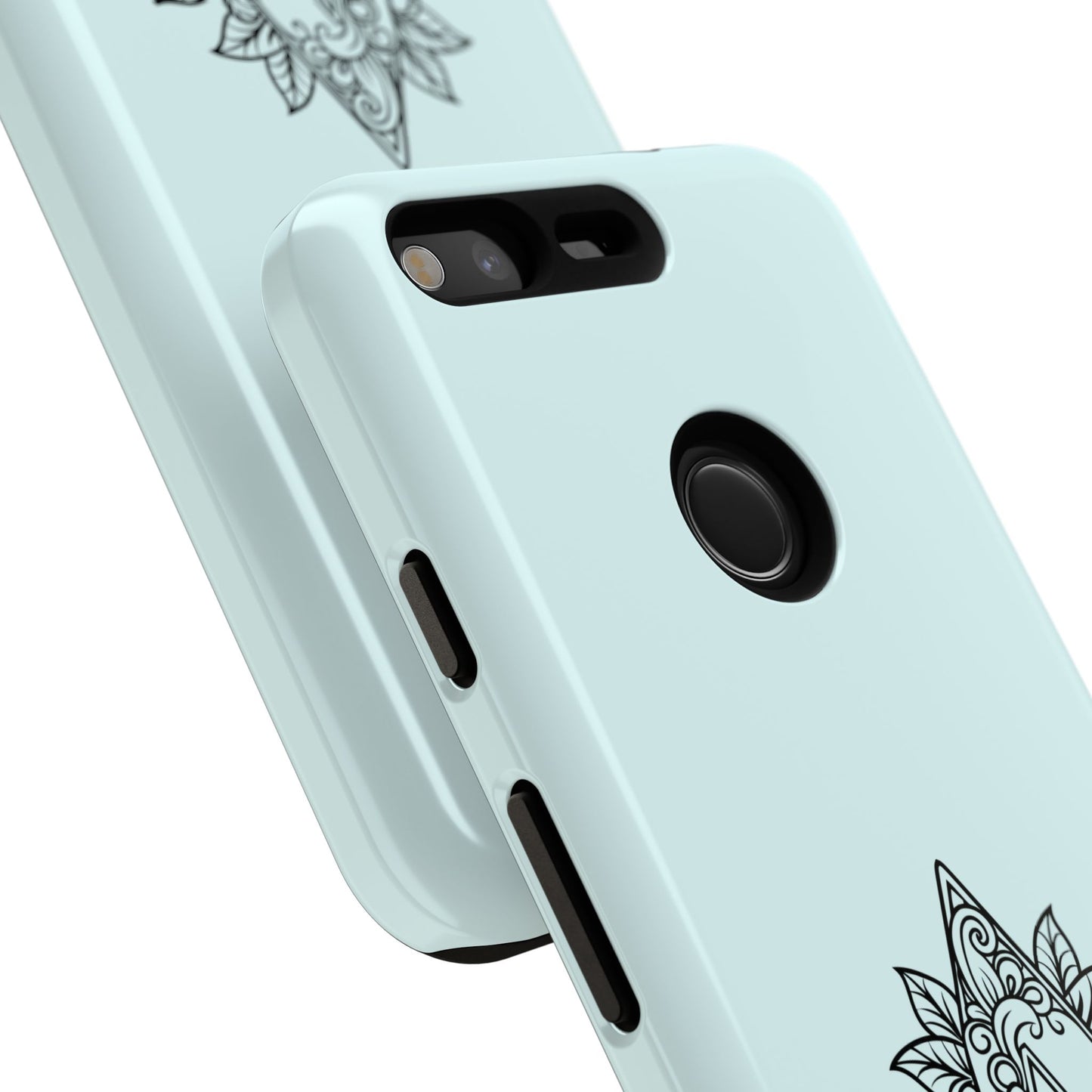 Personalized Tough Phone Case, Floral Monogram Cell Phone Cover, Custom Protective Case, Unique Gift, Birthday, Graduation