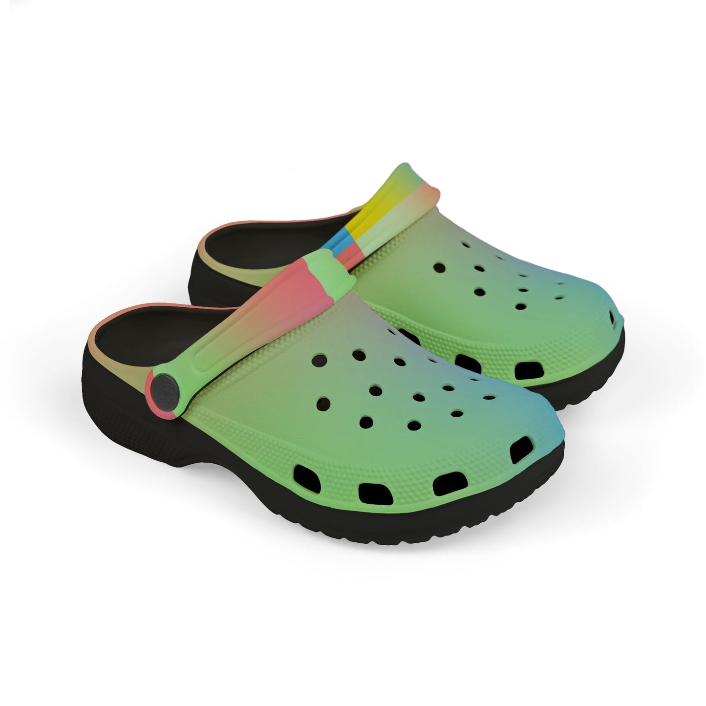 Rainbow Kids' EVA Foam Clogs, Colorful Summer Footwear, Playful Garden Shoes, Fun Outdoor Clogs, Comfortable Kids' Summer Sandals