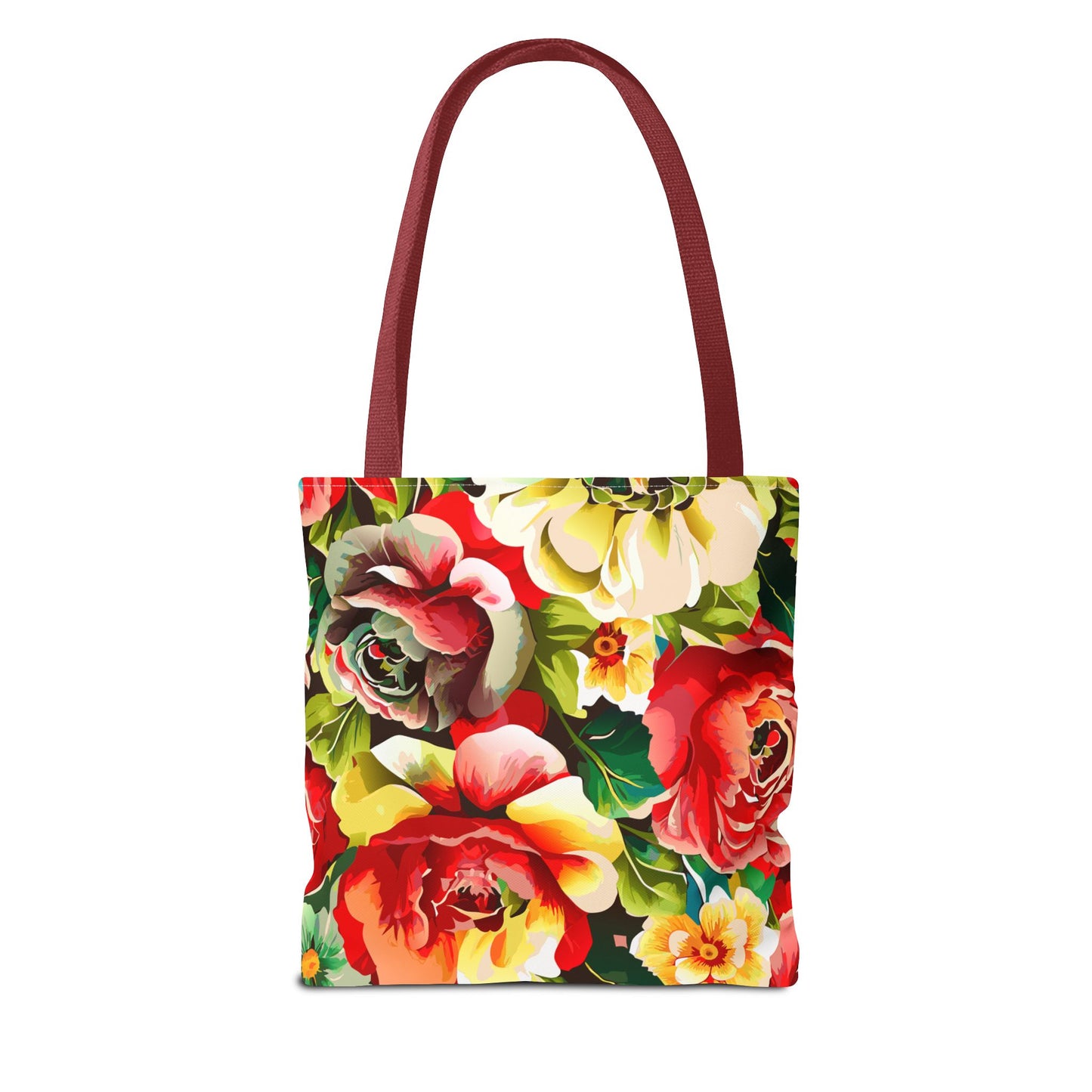 Floral Print Tote Bag - Colorful Reusable Shopping Bag Picnic Essential
