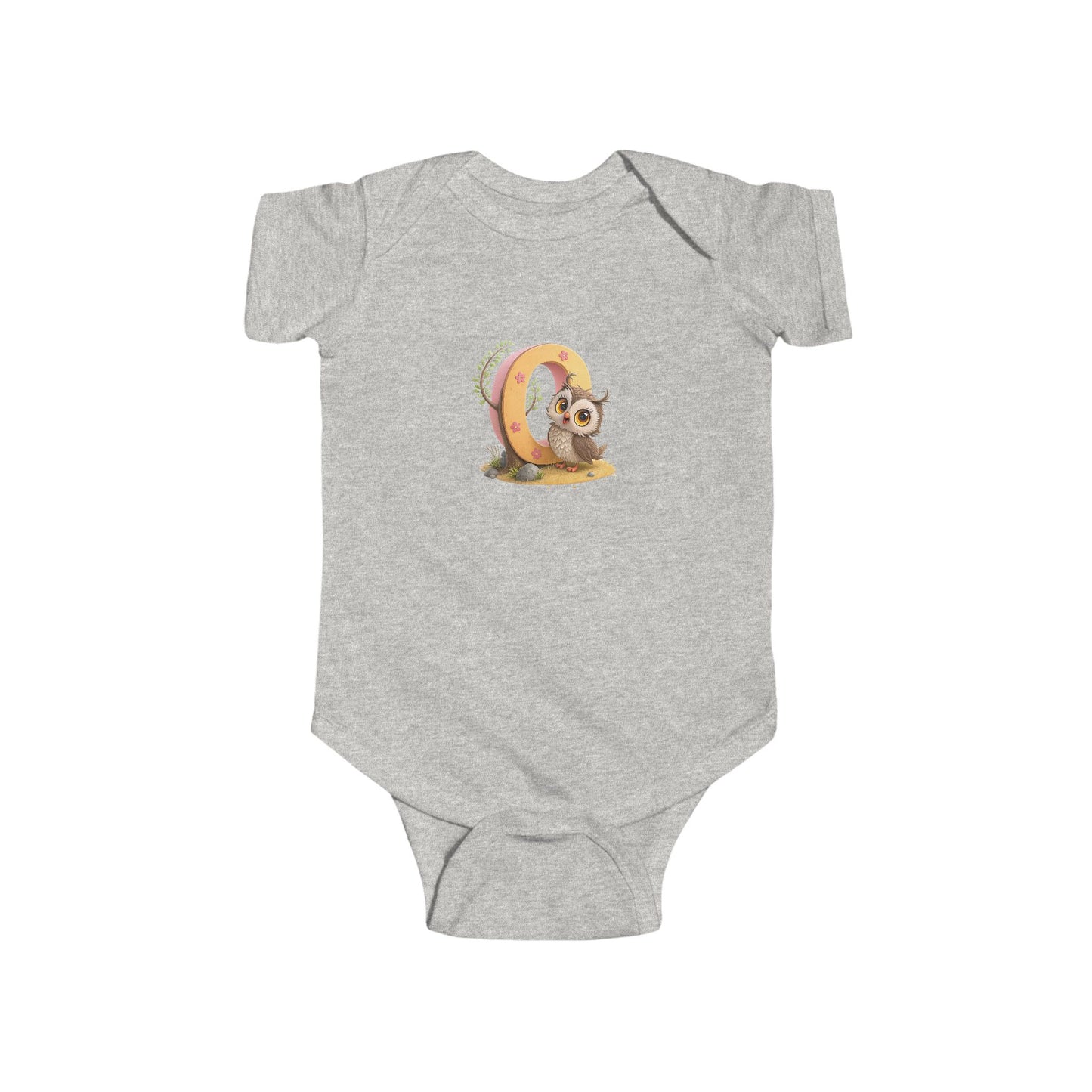 Cute Animal Themed Infant Bodysuit Letter O, Adorable Baby Outfit, Birthday Gift, Baby Shower Present, Newborn Clothes, Holiday Gift